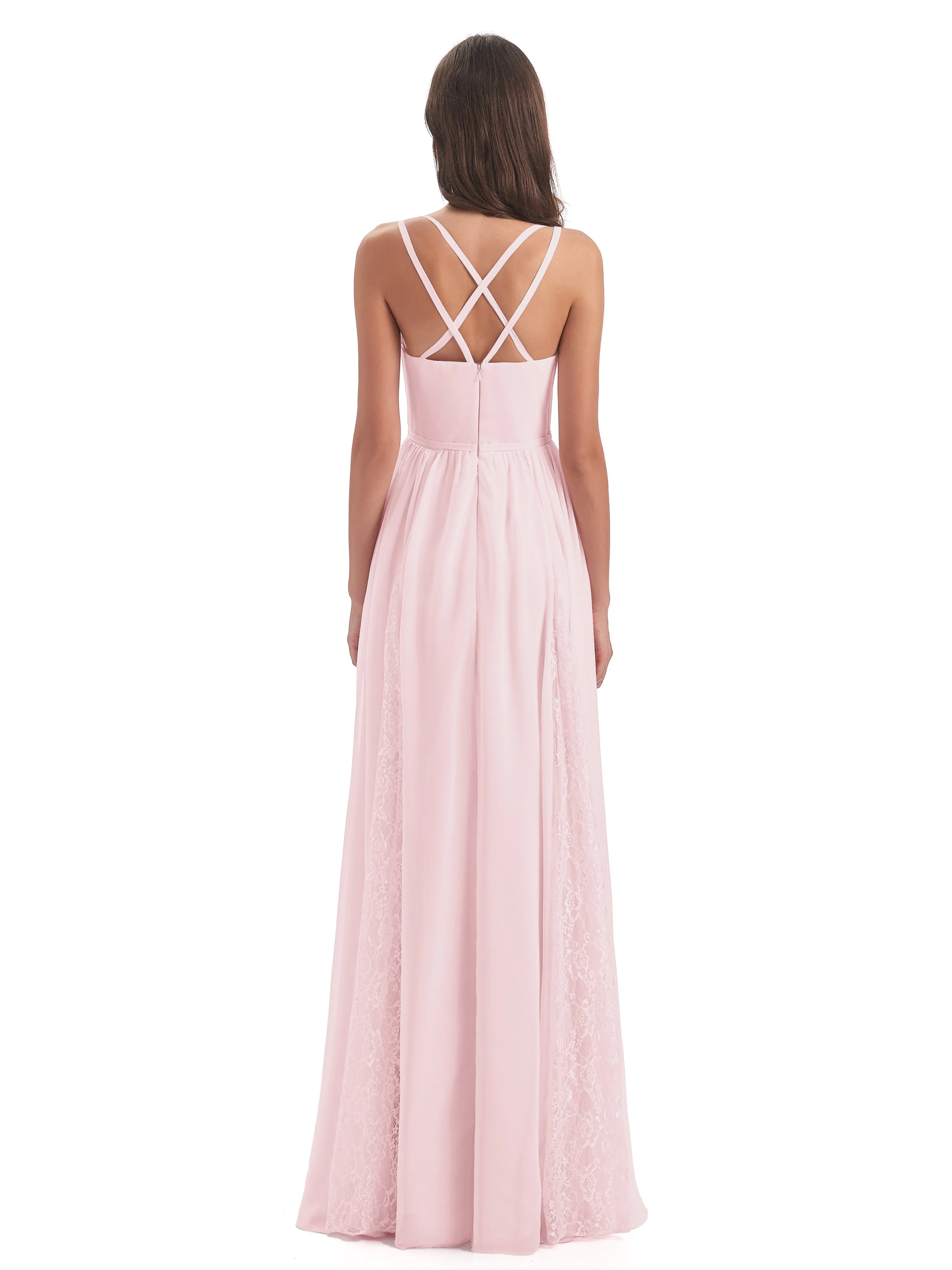 Eleanor Cute V-neck Long Bridesmaid Dresses