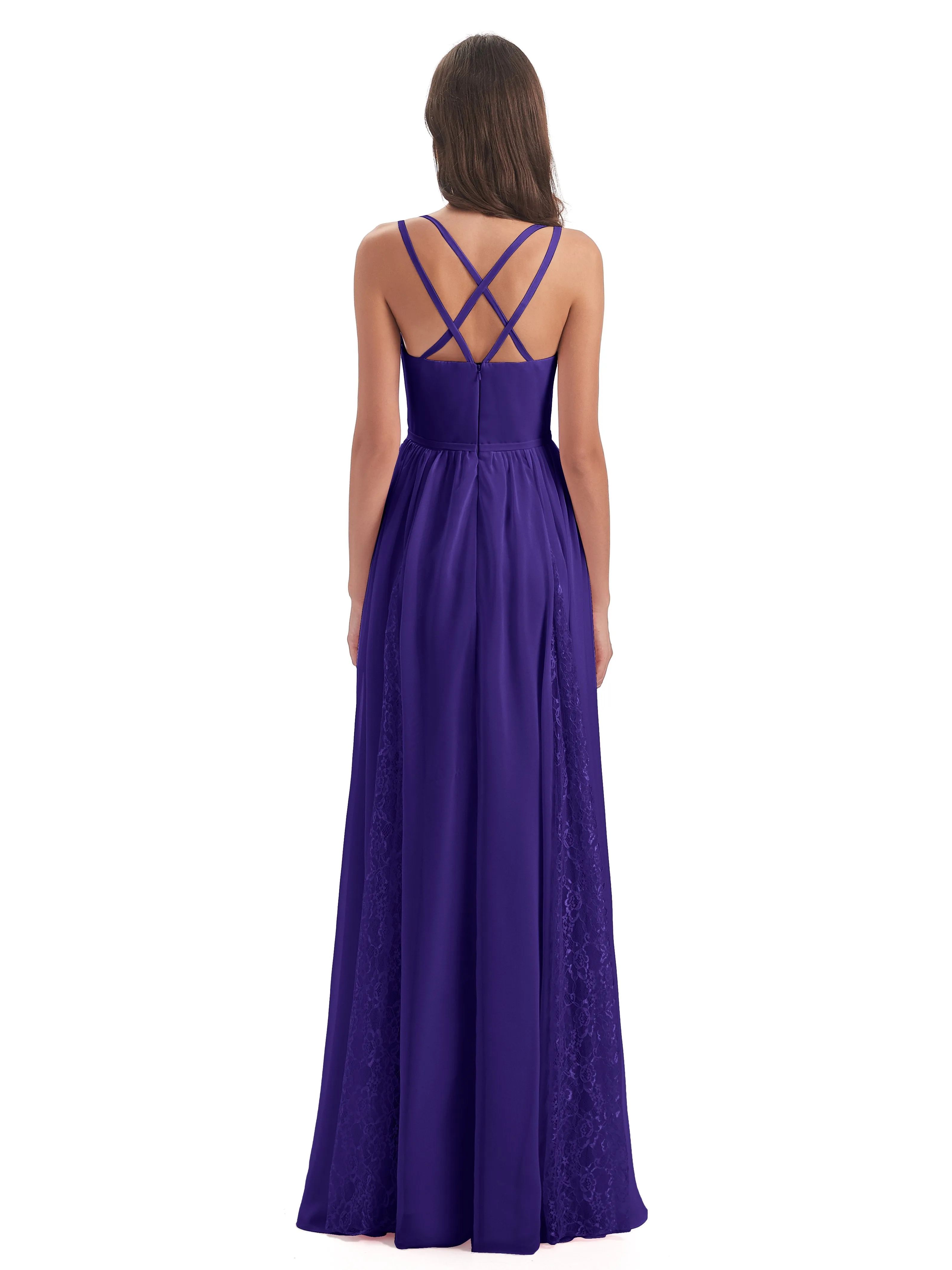 Eleanor Cute V-neck Long Bridesmaid Dresses