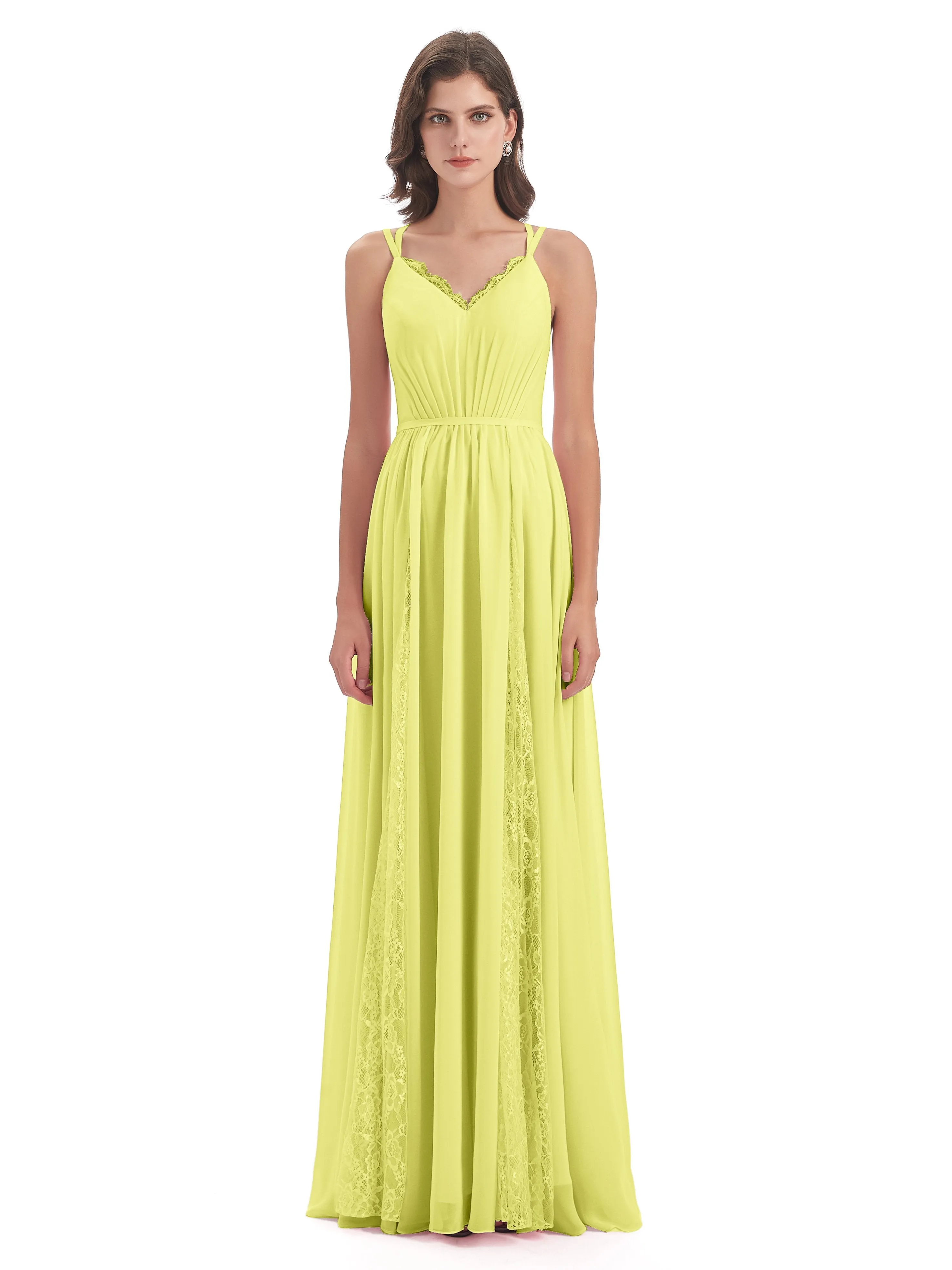 Eleanor Cute V-neck Long Bridesmaid Dresses