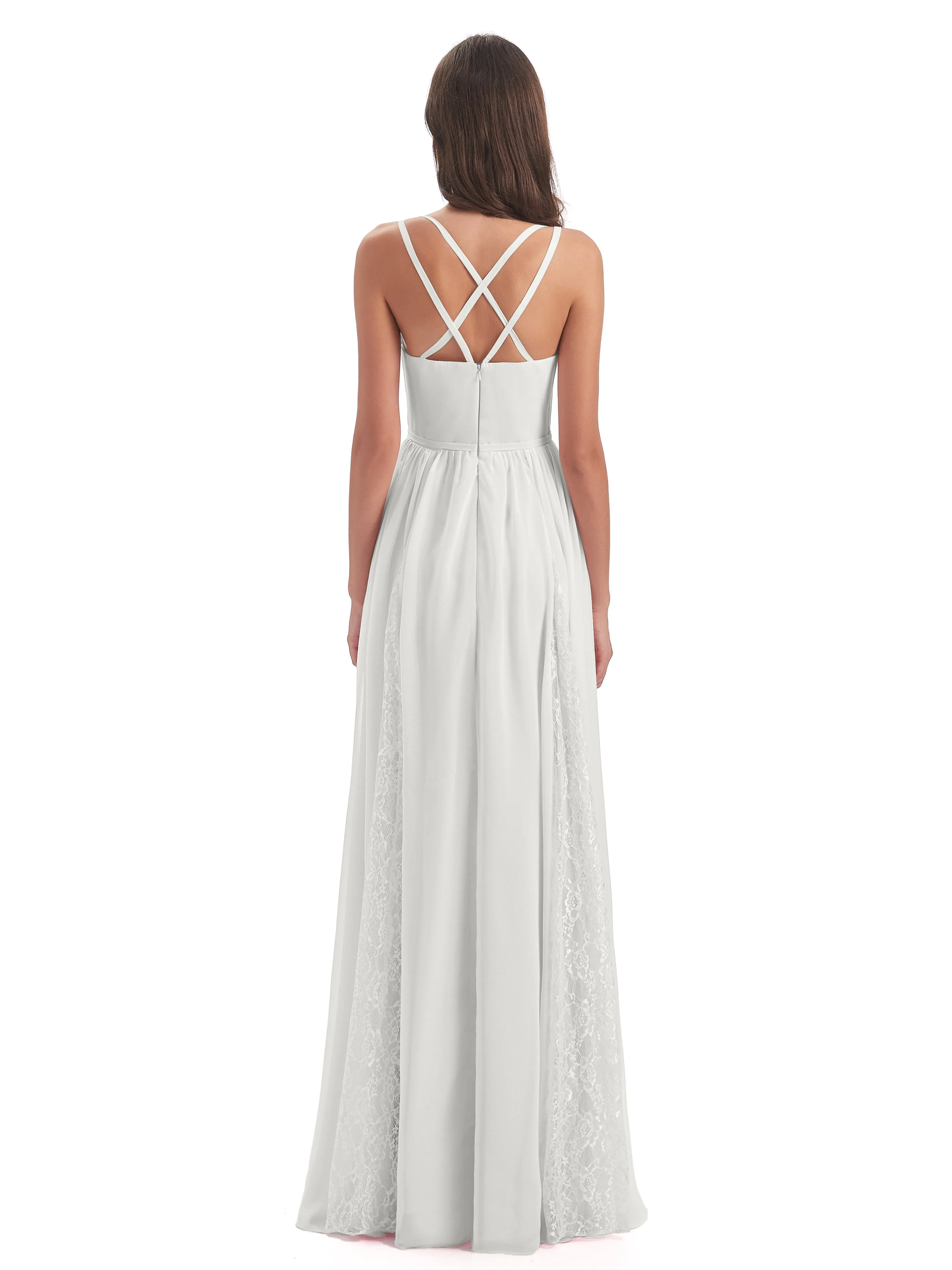 Eleanor Cute V-neck Long Bridesmaid Dresses