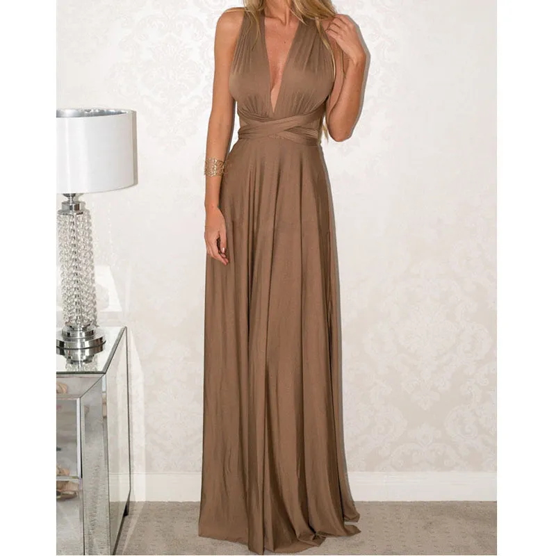 Elegant Multiway Convertible Wrap Maxi Dress