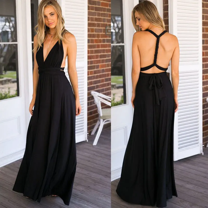 Elegant Multiway Convertible Wrap Maxi Dress