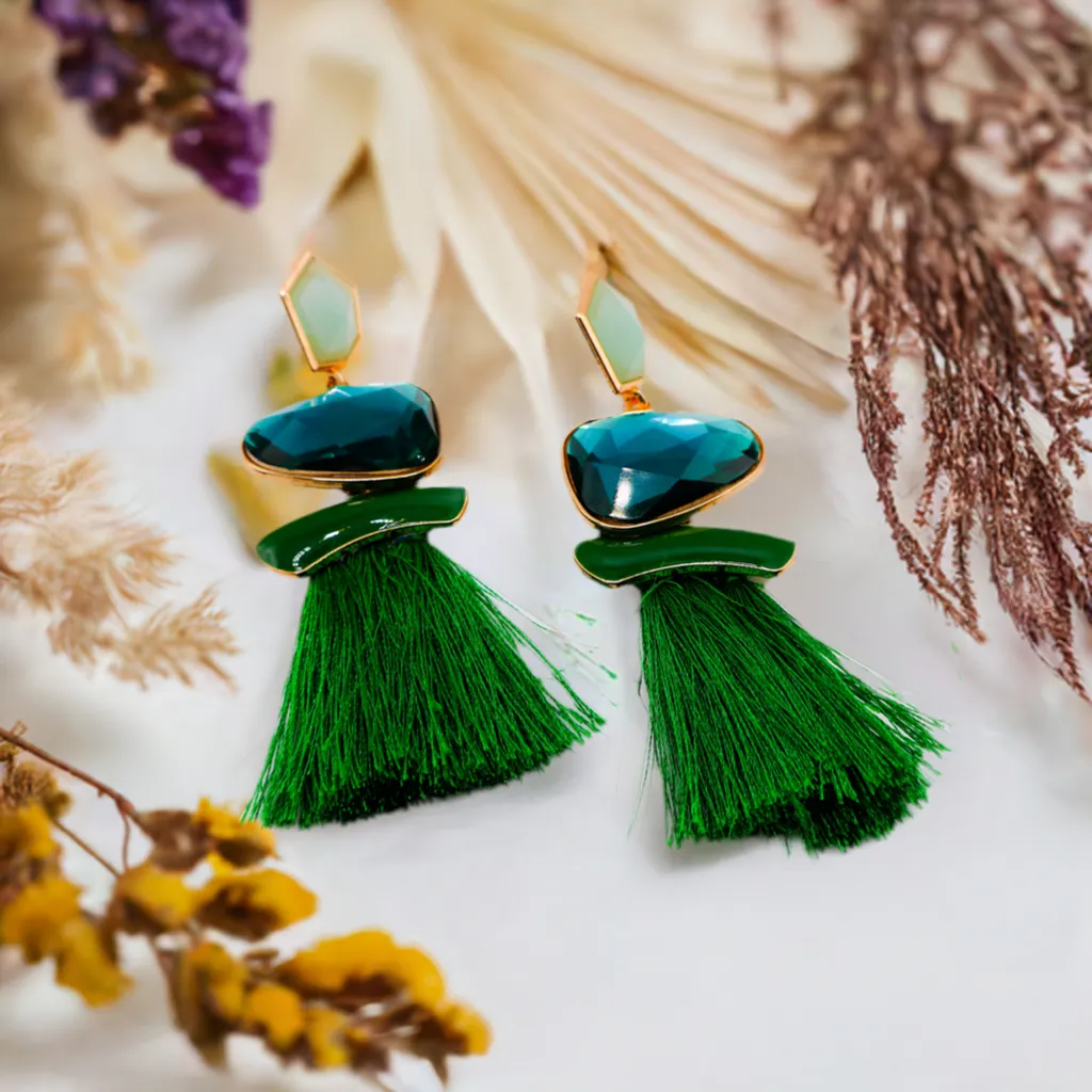 Emerald Sparkle Gems Earrings