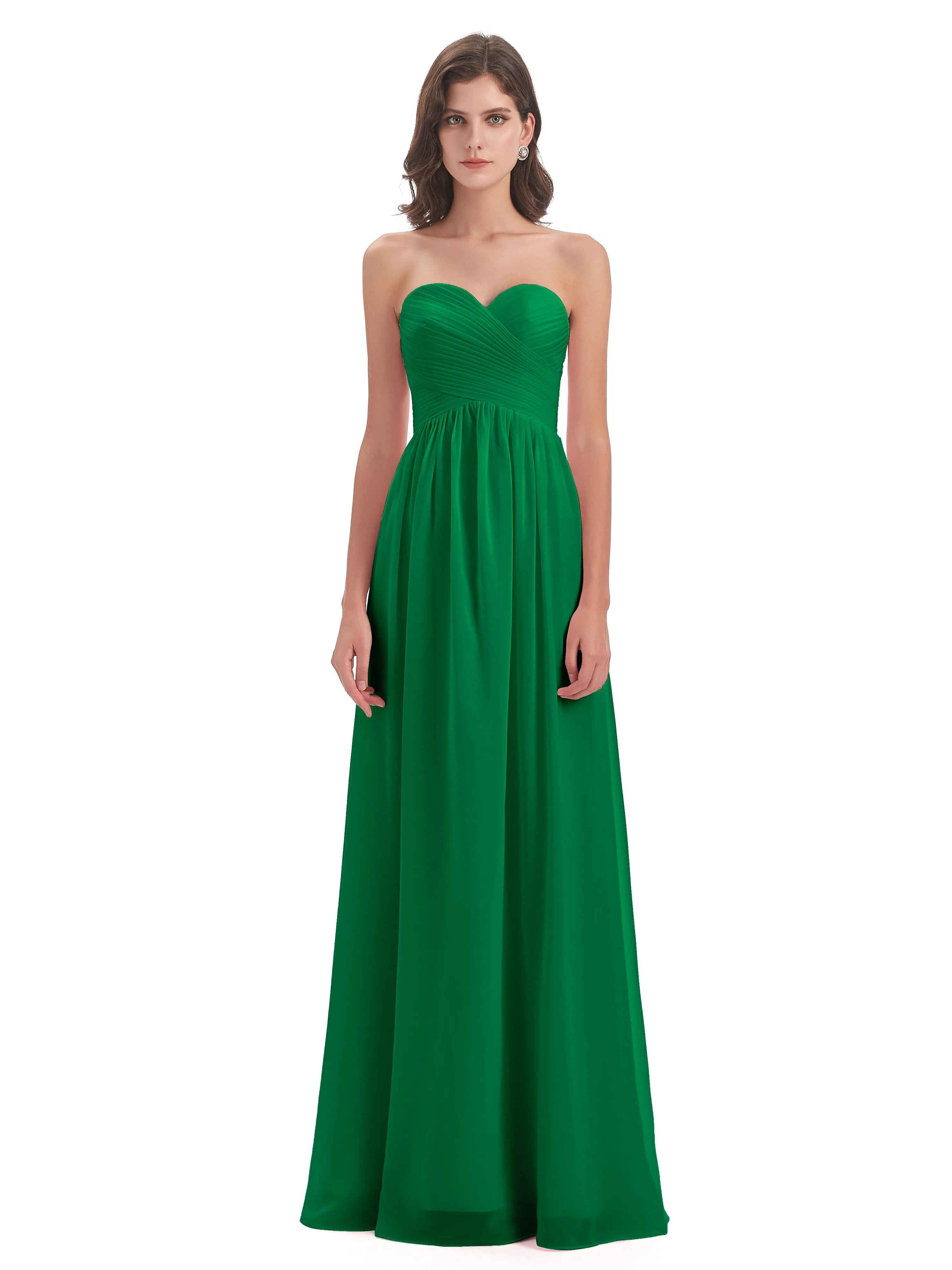 Esmae Sweetheart Sleeveless Long Chiffon Bridesmaid Dresses