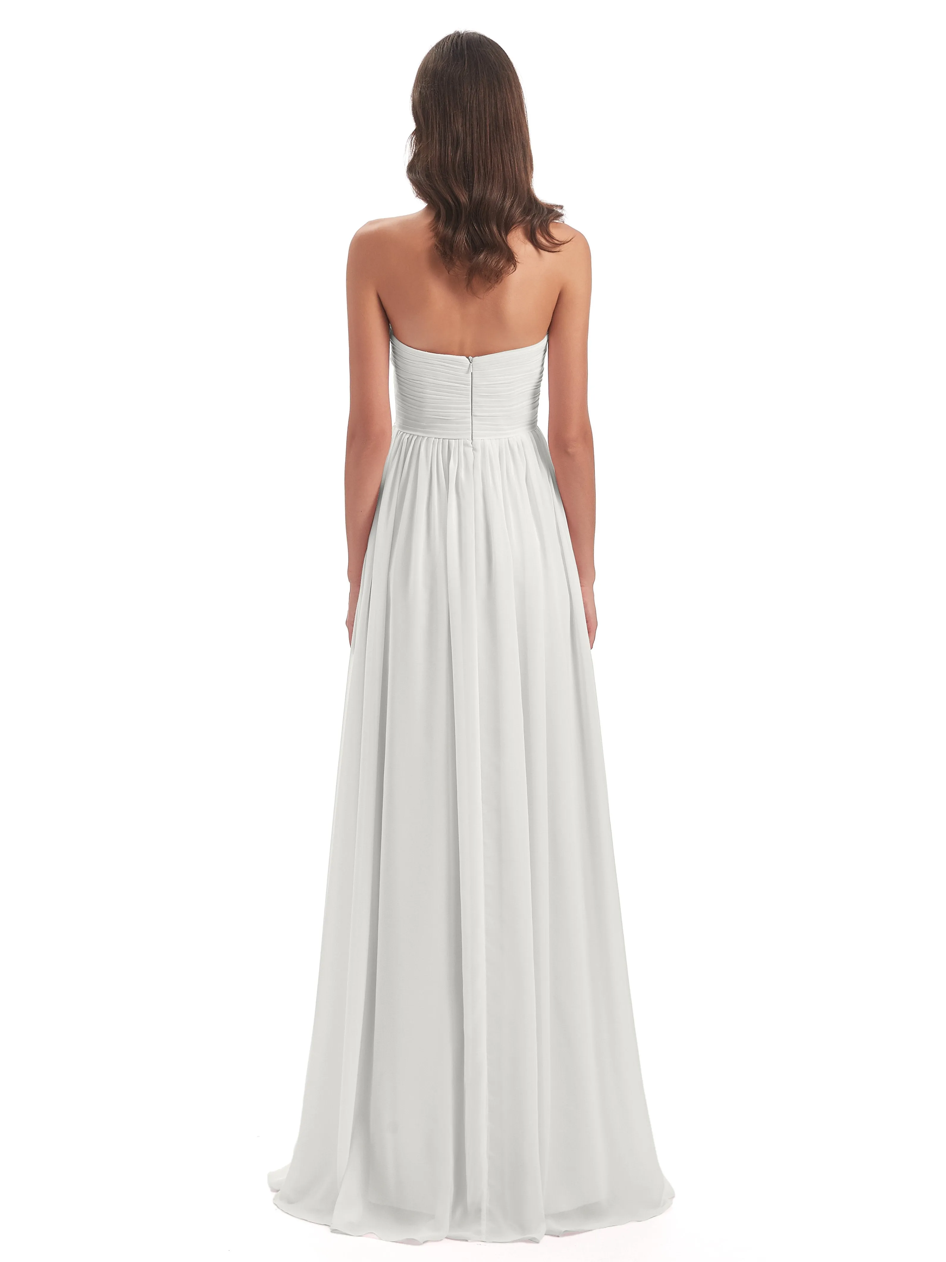 Esmae Sweetheart Sleeveless Long Chiffon Bridesmaid Dresses