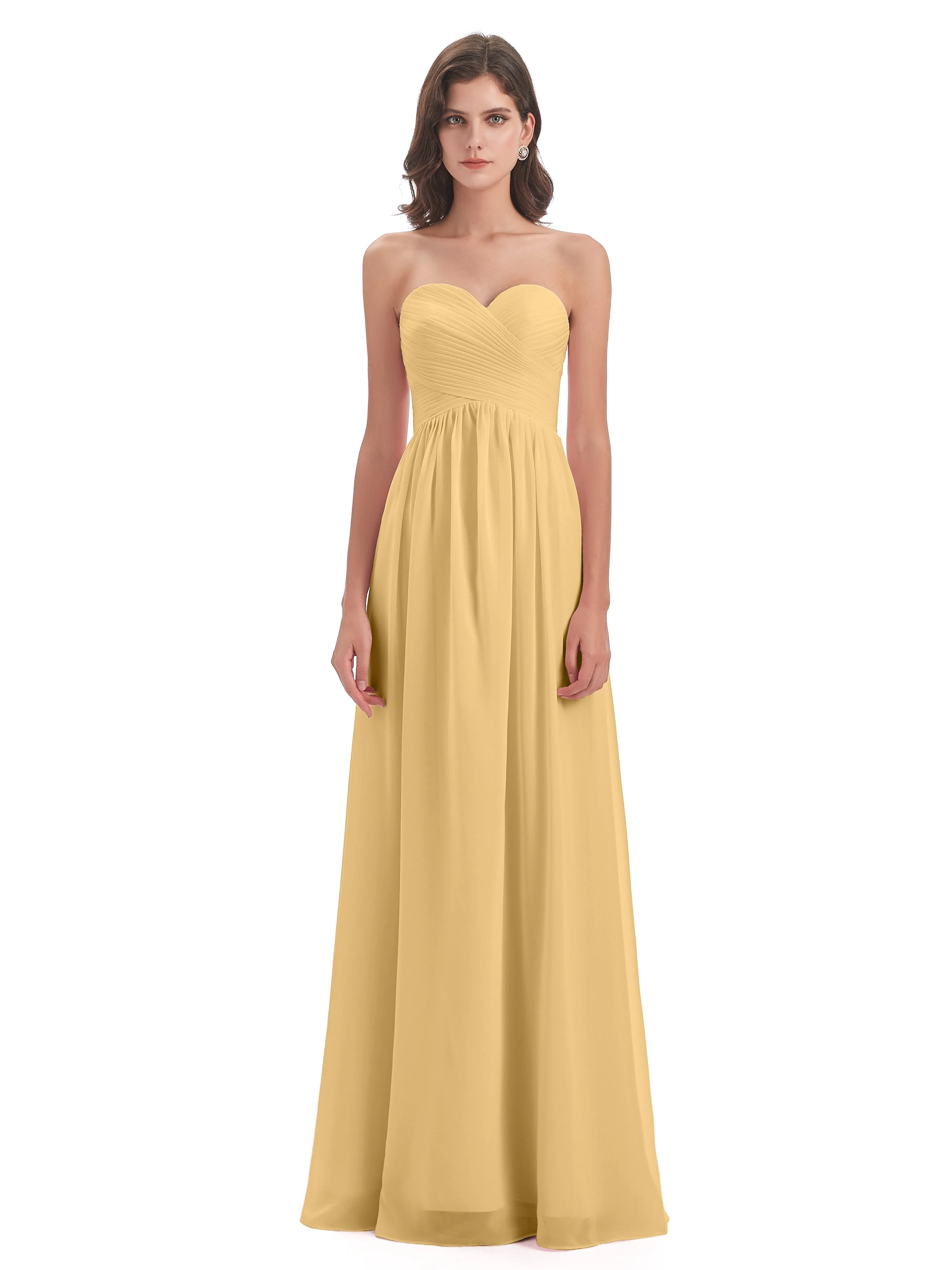 Esmae Sweetheart Sleeveless Long Chiffon Bridesmaid Dresses