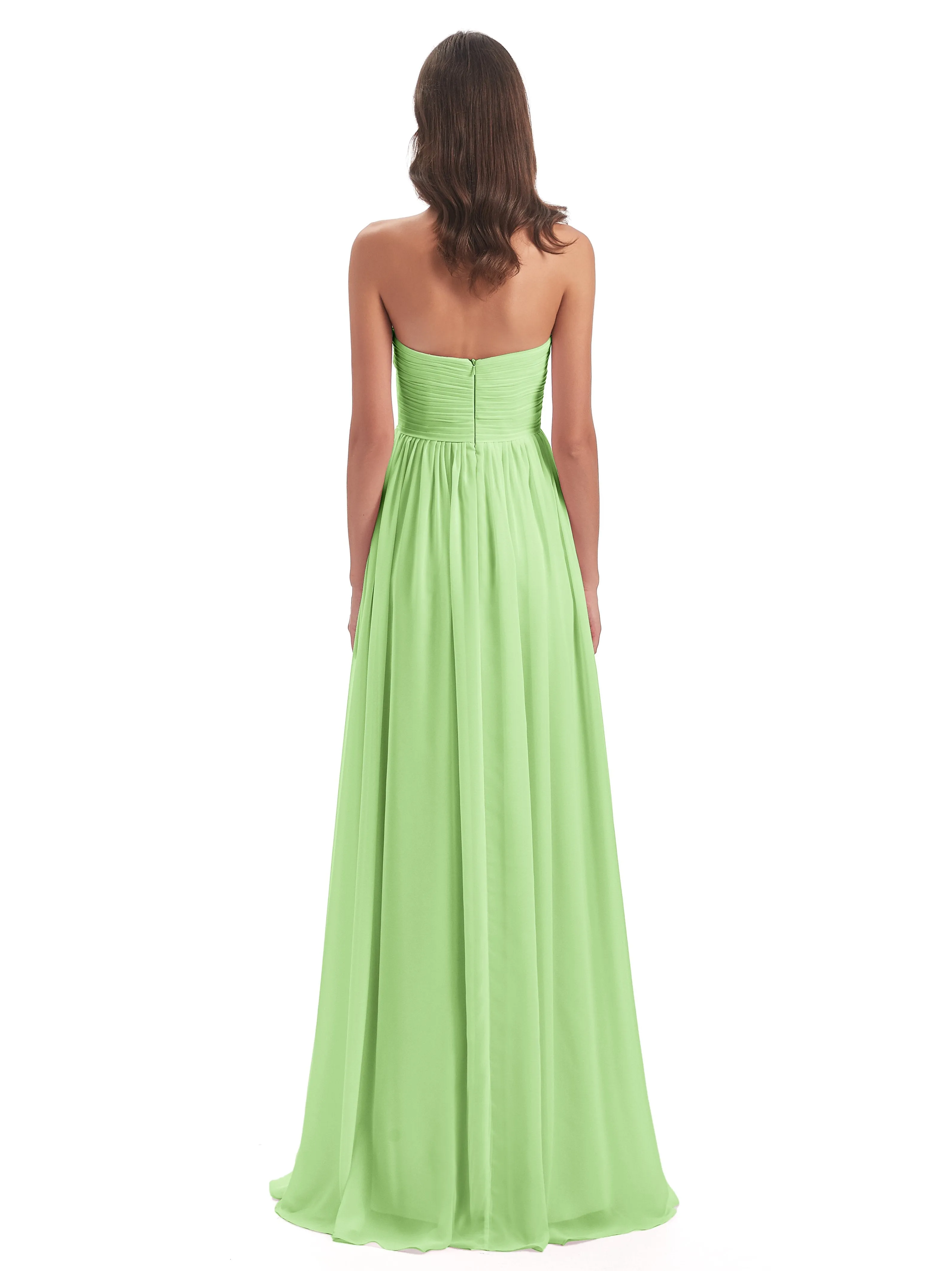 Esmae Sweetheart Sleeveless Long Chiffon Bridesmaid Dresses