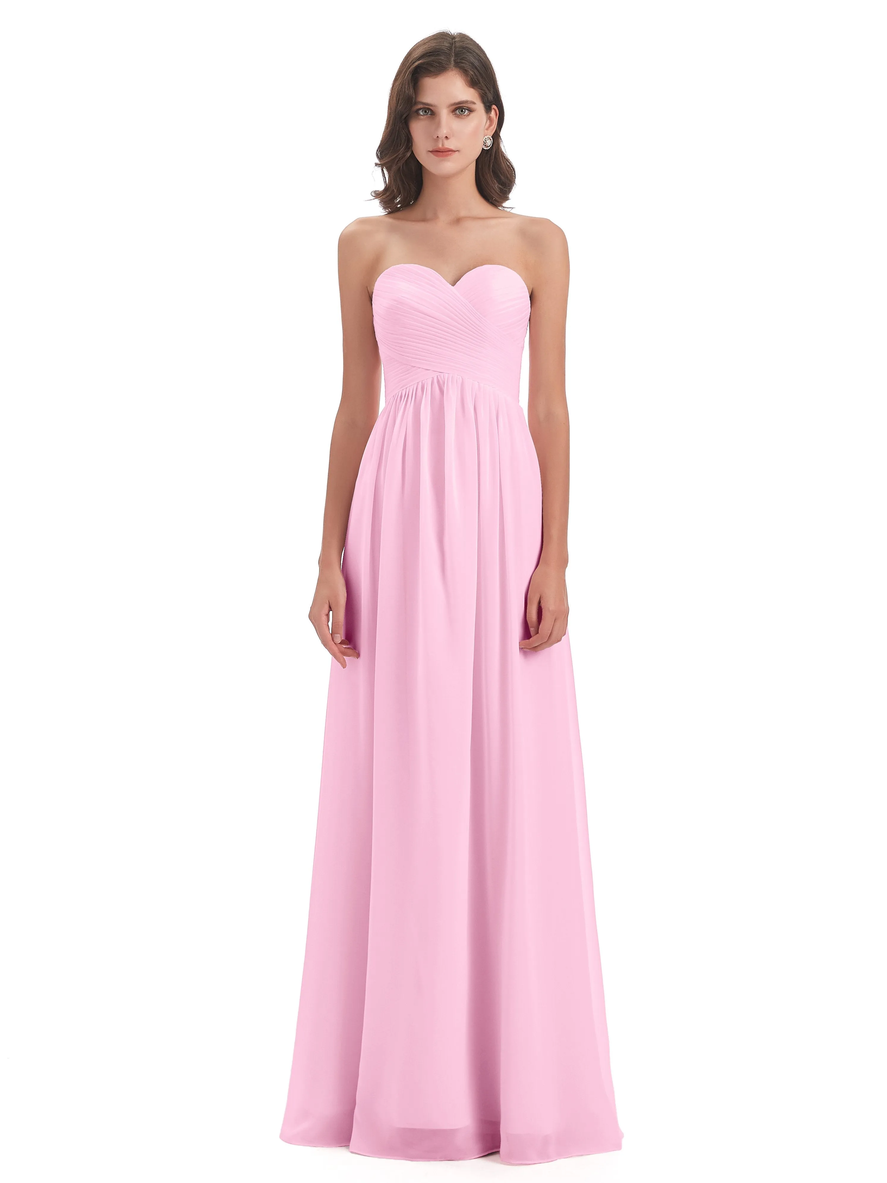 Esmae Sweetheart Sleeveless Long Chiffon Bridesmaid Dresses