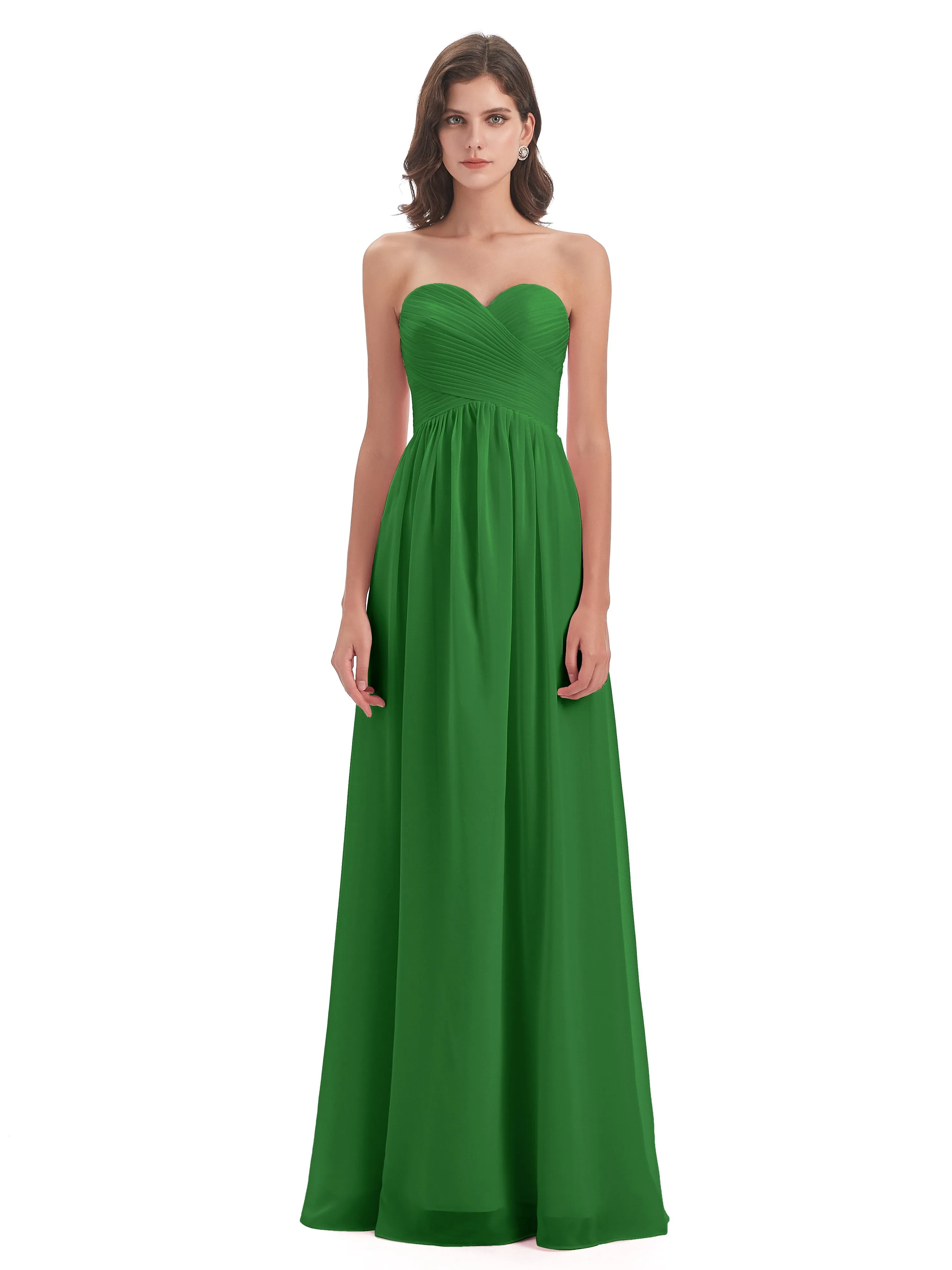 Esmae Sweetheart Sleeveless Long Chiffon Bridesmaid Dresses