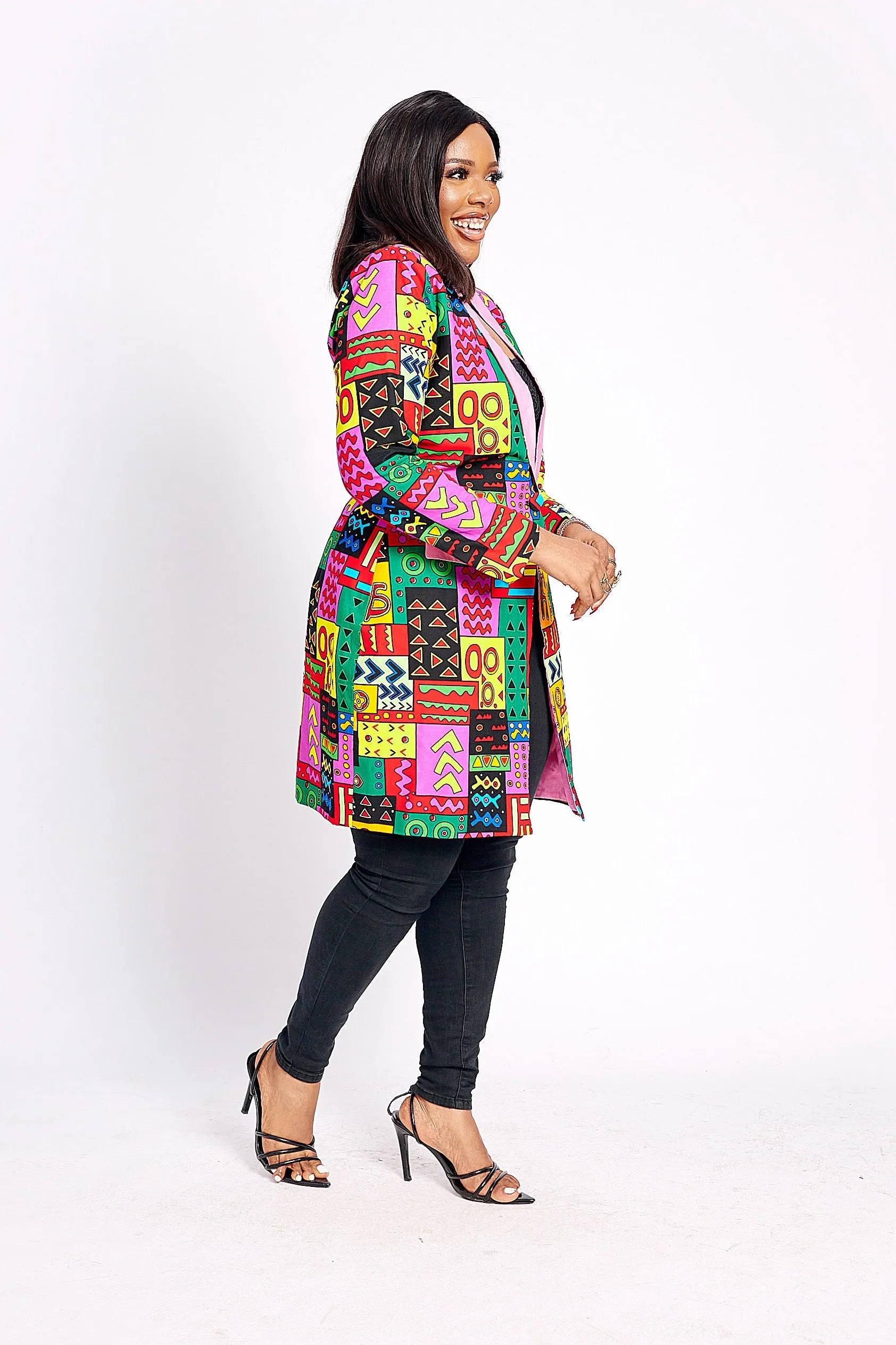 FARISA AFRICAN PRINT BLAZER