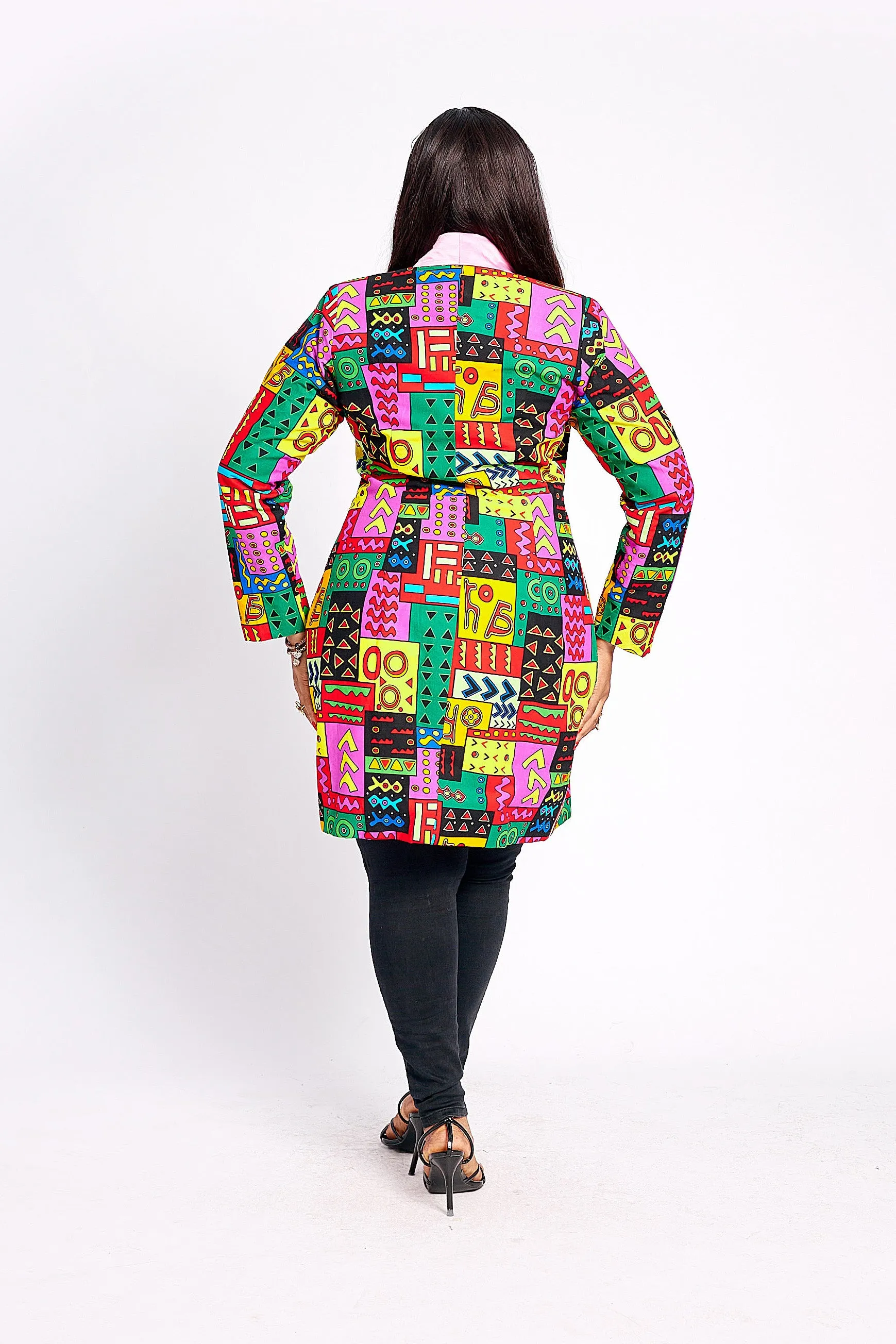 FARISA AFRICAN PRINT BLAZER