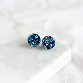 Faux-Druzy Earrings | Blue