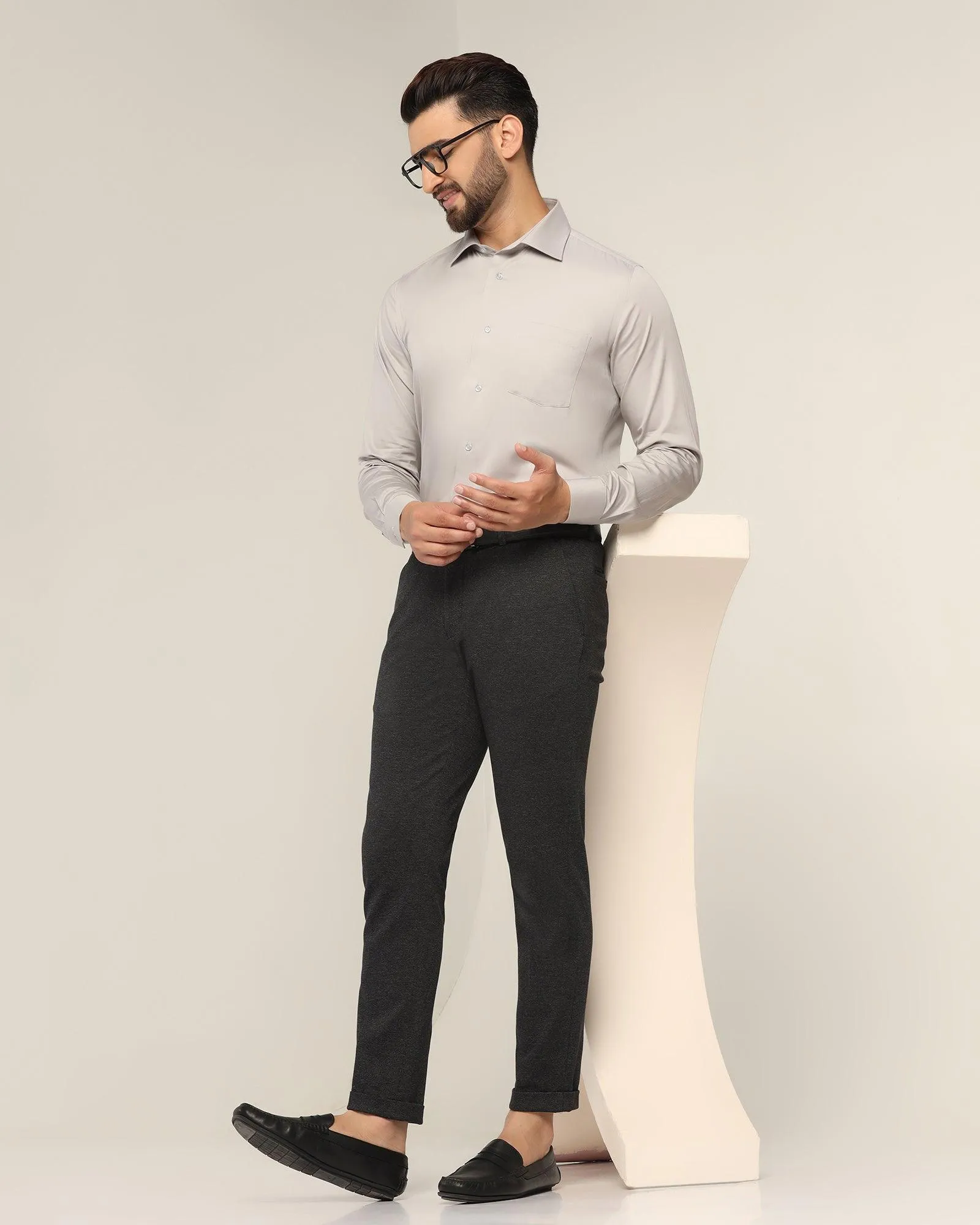 Formal Grey Solid Shirt - Spy