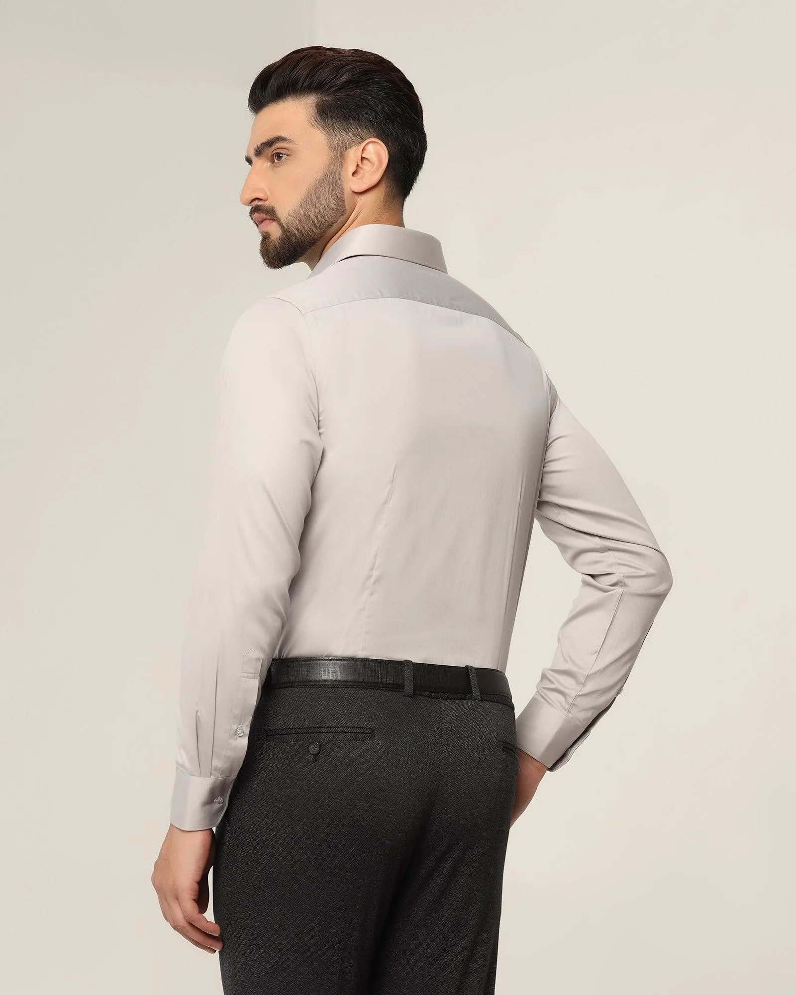 Formal Grey Solid Shirt - Spy