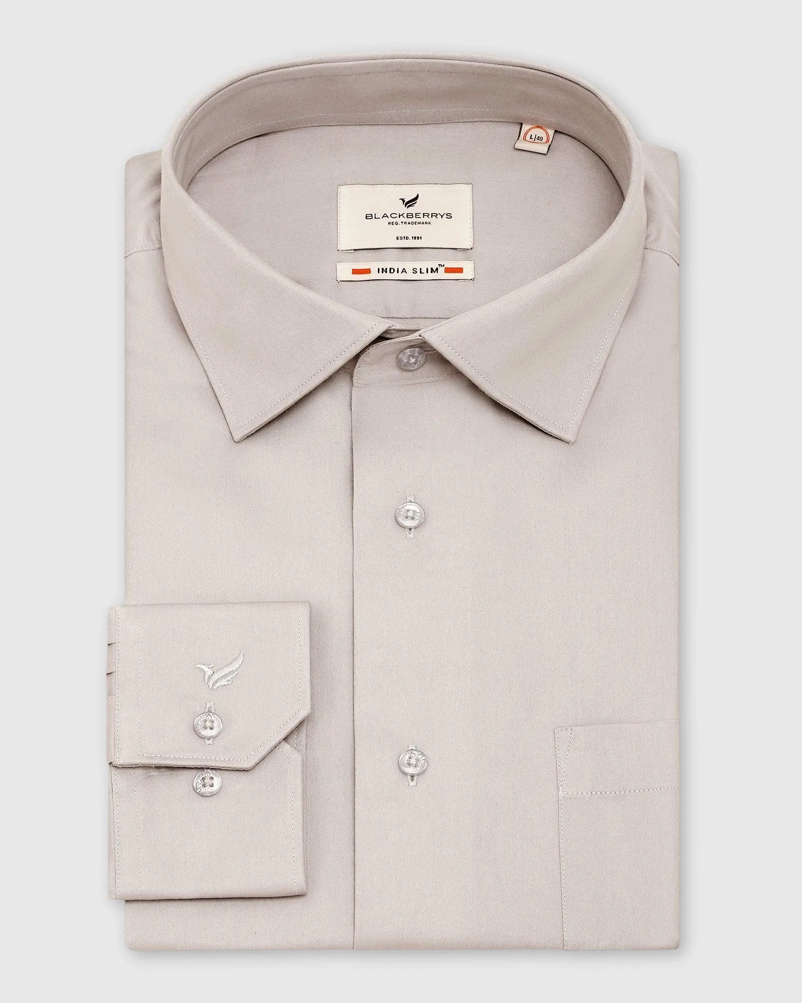 Formal Grey Solid Shirt - Spy