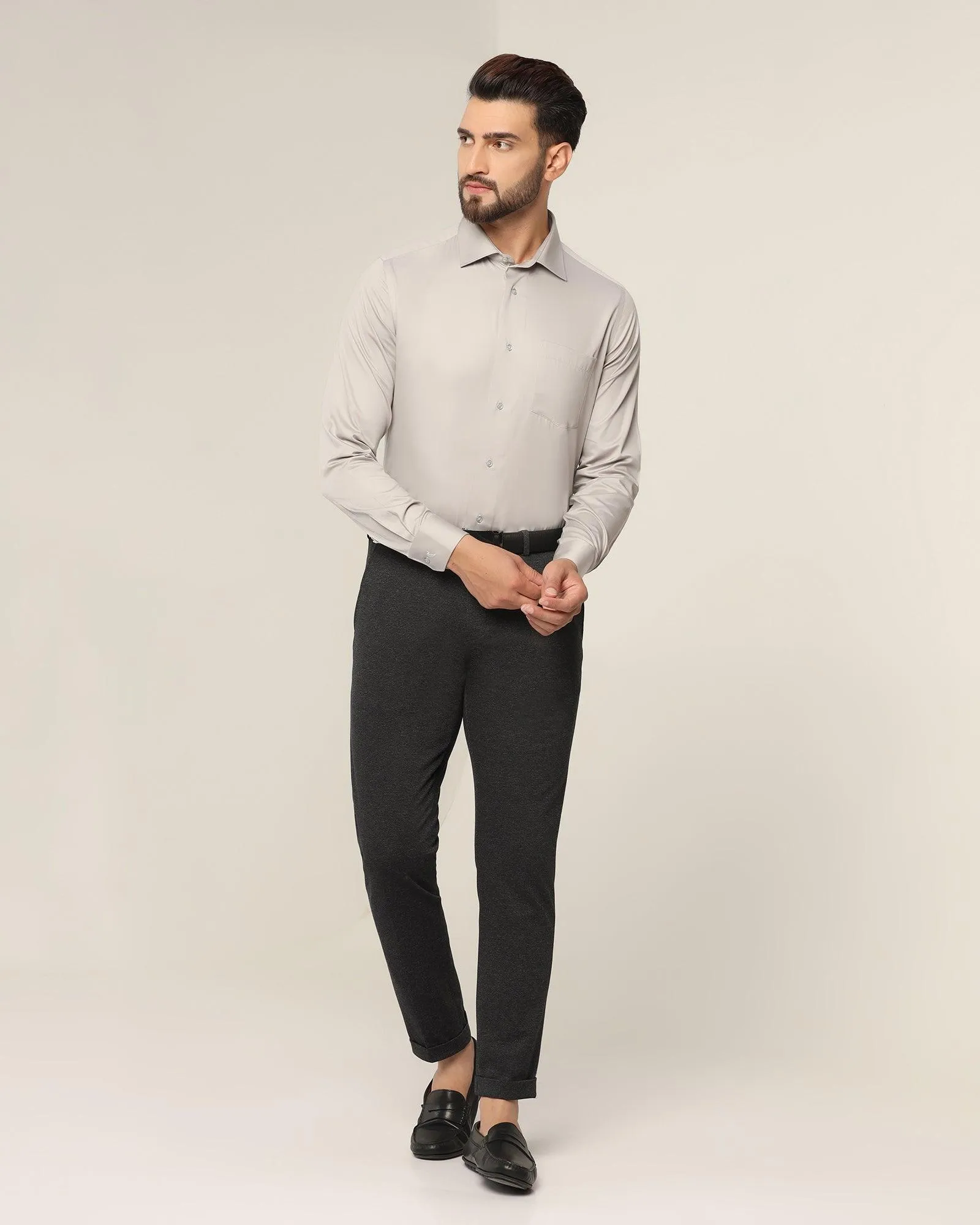 Formal Grey Solid Shirt - Spy