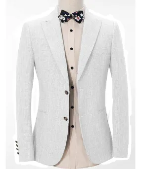 Formal Linen Men's Regular Peak Lapel Blazer