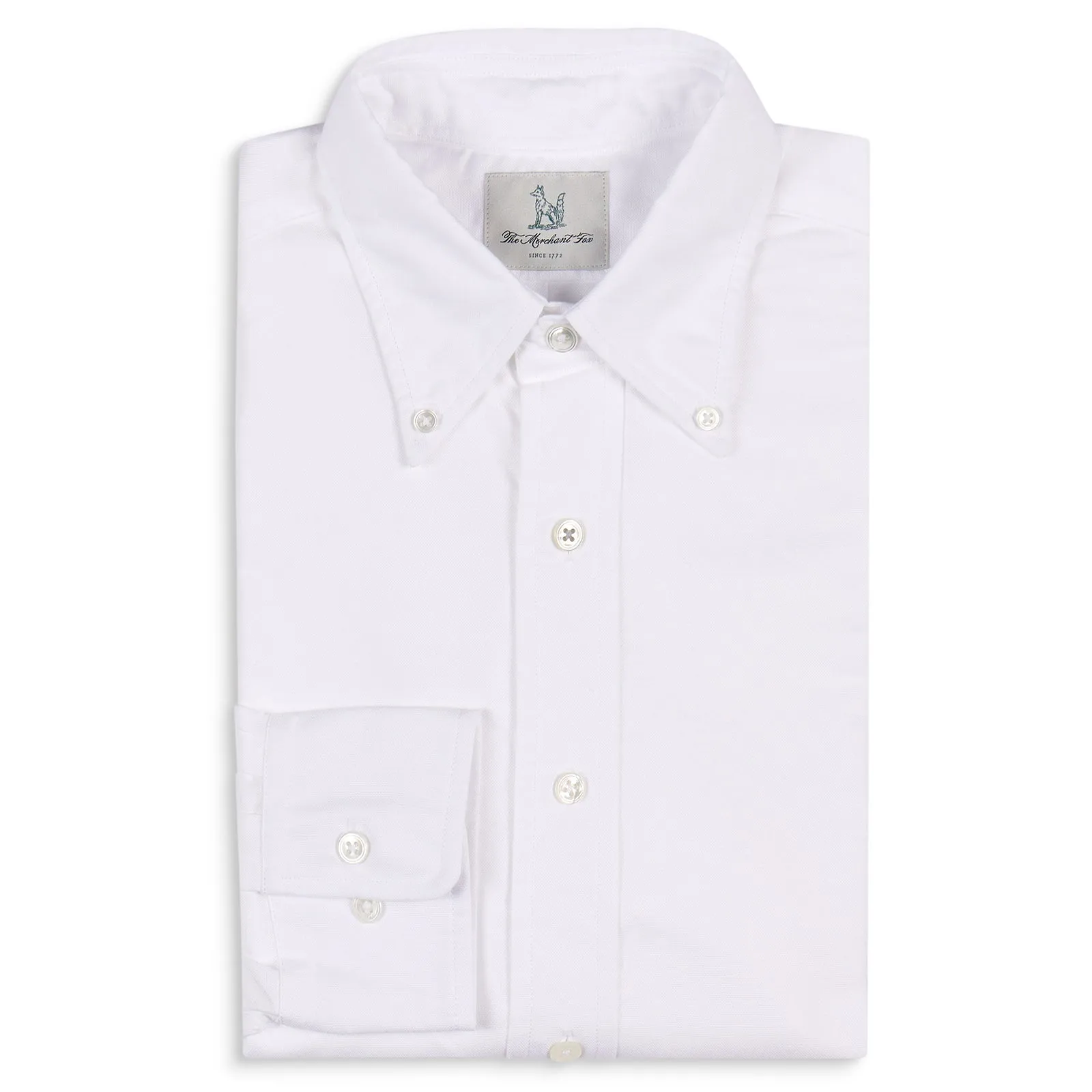 Fox Oxford White Button-Down Casual Shirt