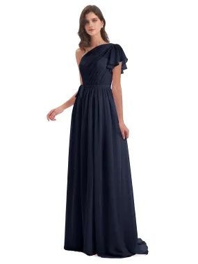 Gemma Vintage Sweep-Brush Train Long Mother of the Bride Dresses