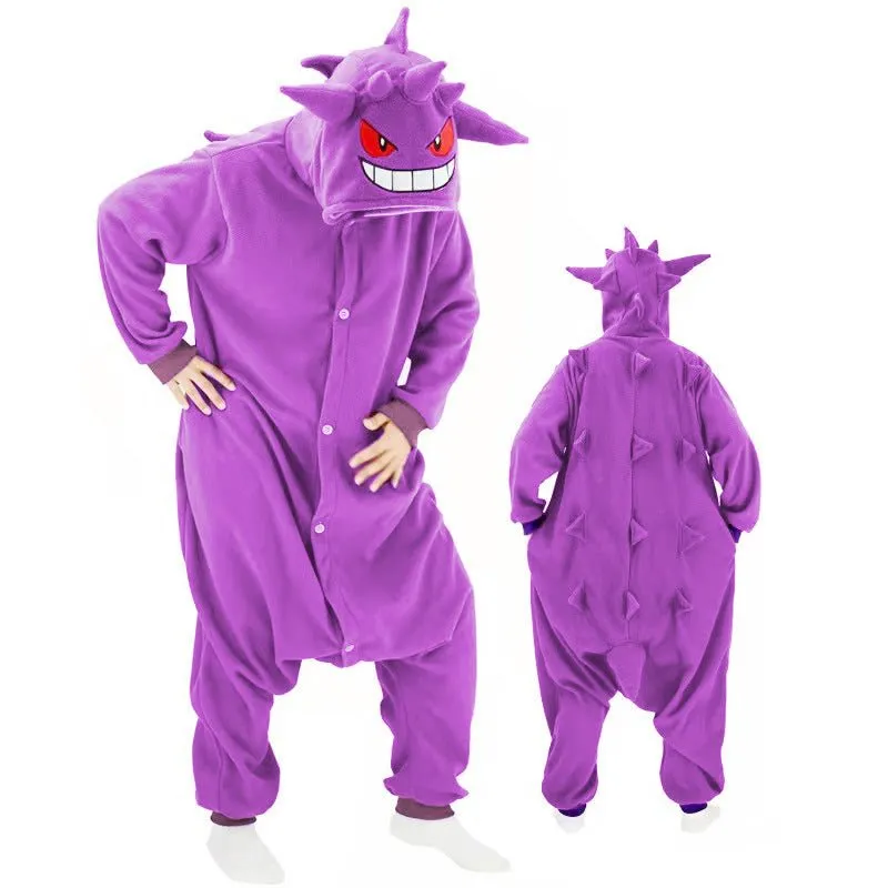 Gengar Kigurumi Onesies Pokemon Pajamas Pyjamas Halloween Jumpsuit Costume SAZAC