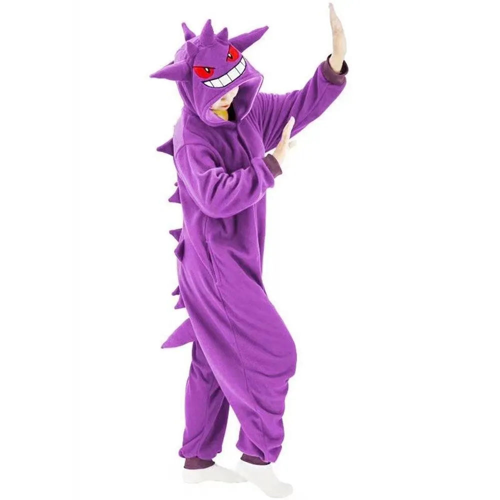 Gengar Kigurumi Onesies Pokemon Pajamas Pyjamas Halloween Jumpsuit Costume SAZAC