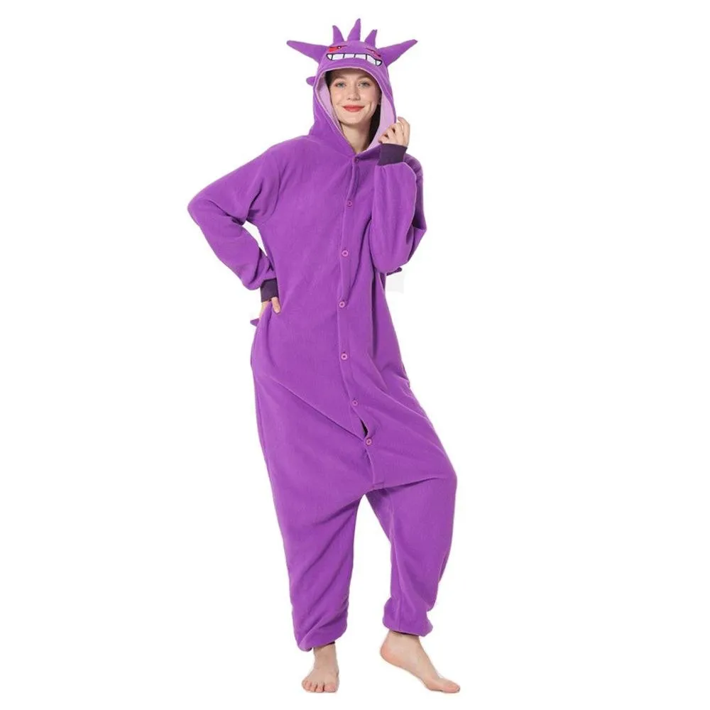 Gengar Kigurumi Onesies Pokemon Pajamas Pyjamas Halloween Jumpsuit Costume SAZAC