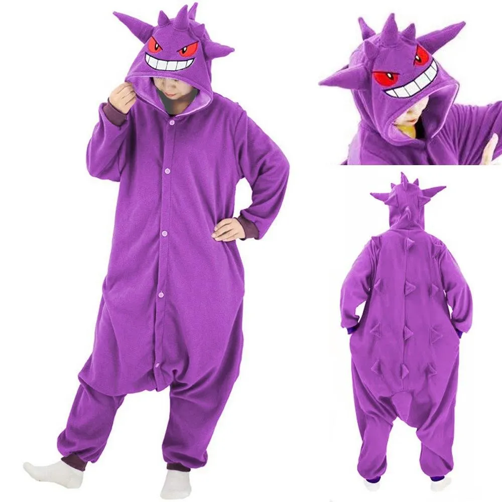 Gengar Kigurumi Onesies Pokemon Pajamas Pyjamas Halloween Jumpsuit Costume SAZAC