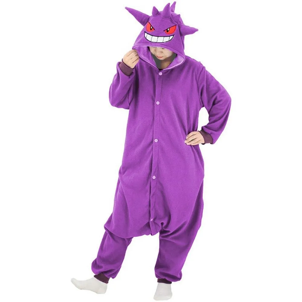 Gengar Kigurumi Onesies Pokemon Pajamas Pyjamas Halloween Jumpsuit Costume SAZAC