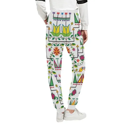 Geometric Floral Summer-White Women's Sweatpants