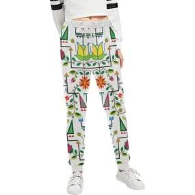 Geometric Floral Summer-White Women's Sweatpants