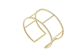 Gold and Diamond Wire Cuff