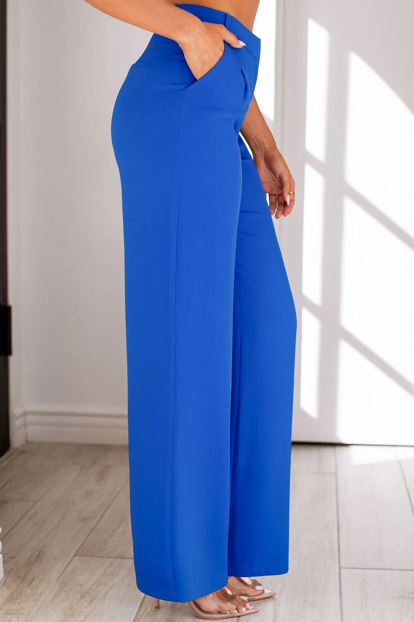 Good Feeling Royal Blue High Rise Pants