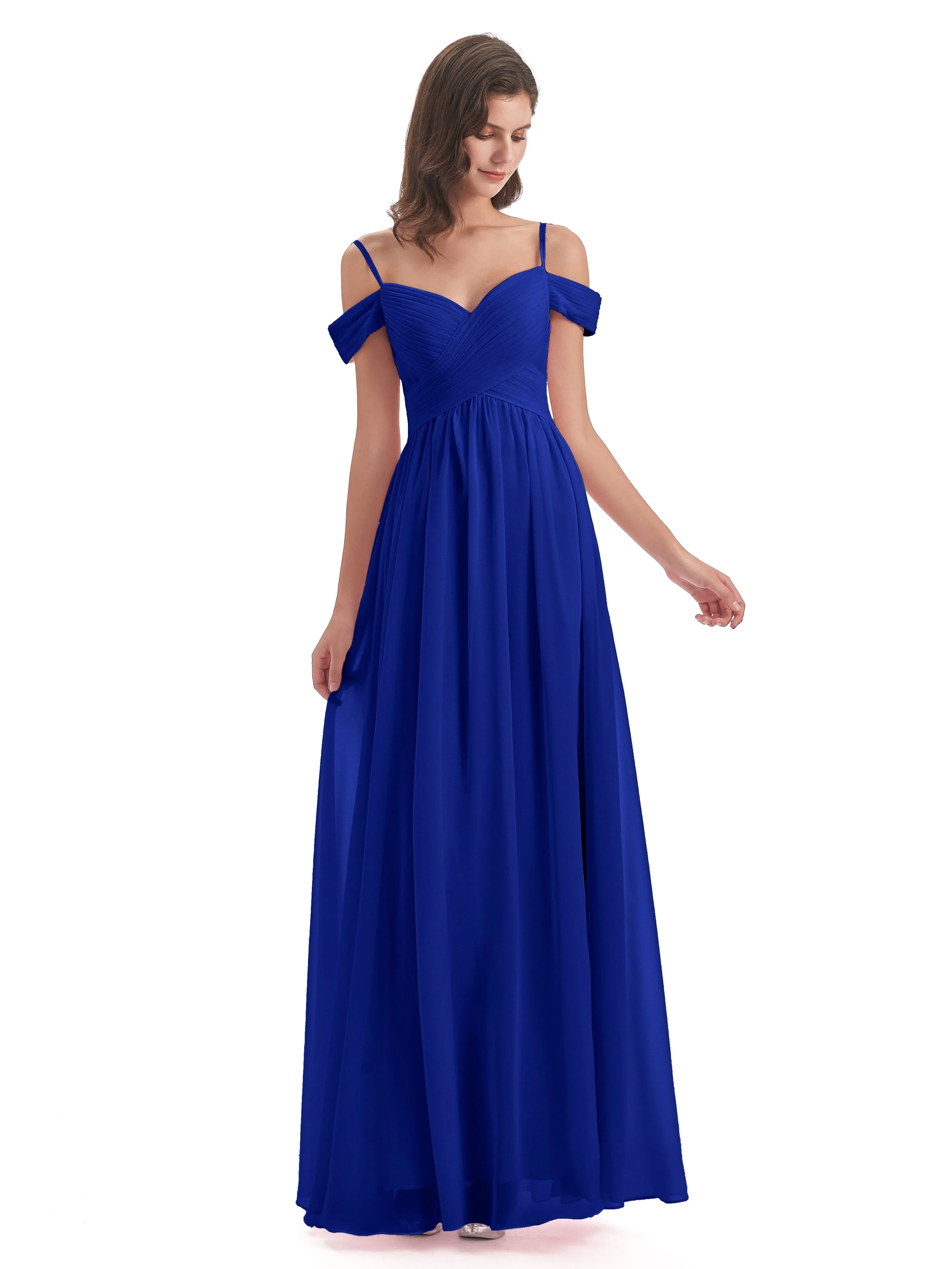 Gorgeous Chiffon Off The Shoulder Long Bridesmaid Dresses