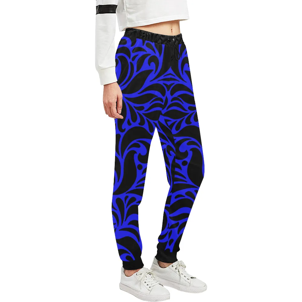 GORGIOUS LEAF BLUE Women's All Over Print Sweatpants