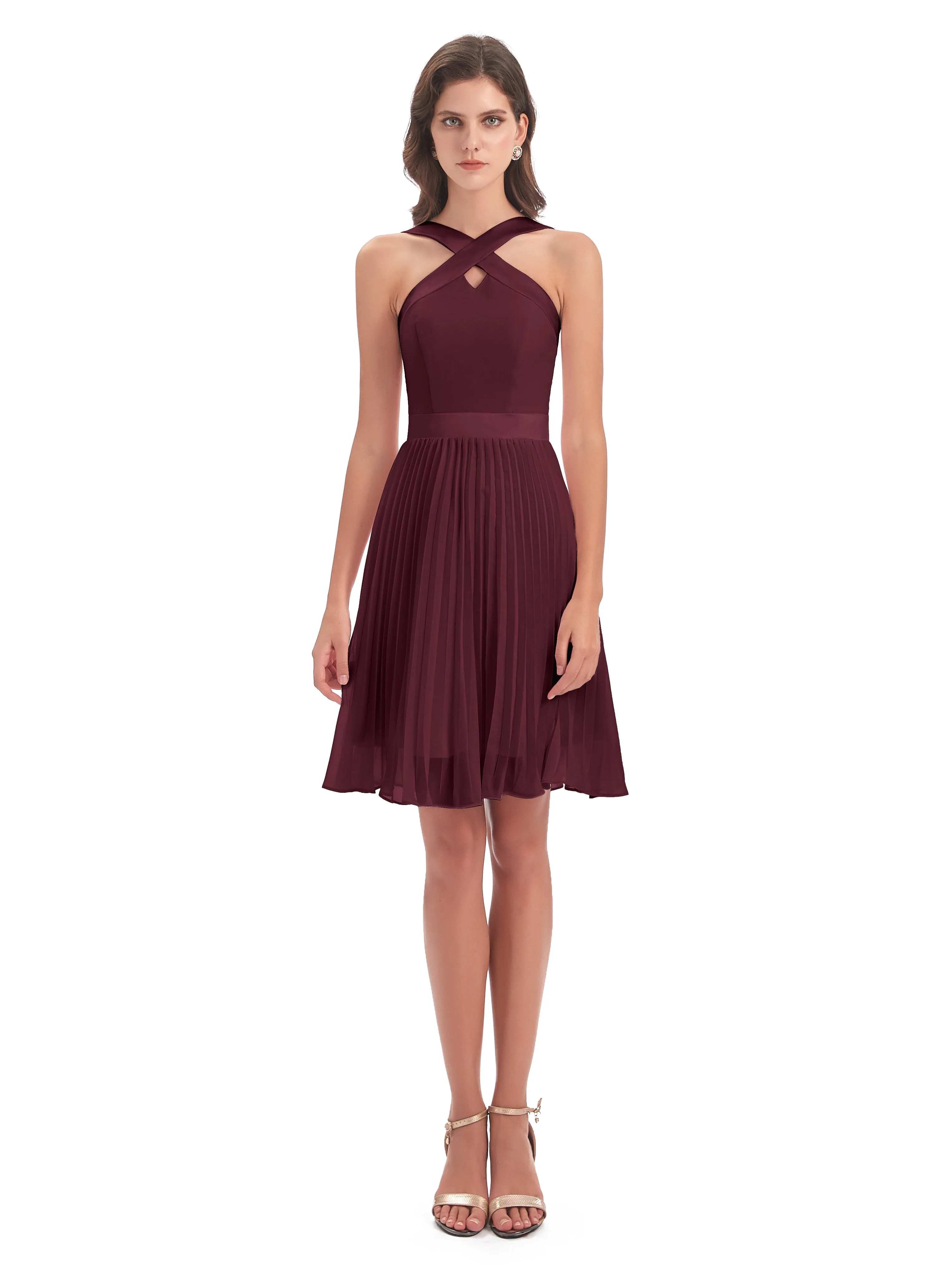 Grace Chiffon Pleated Short Bridesmaid Dresses