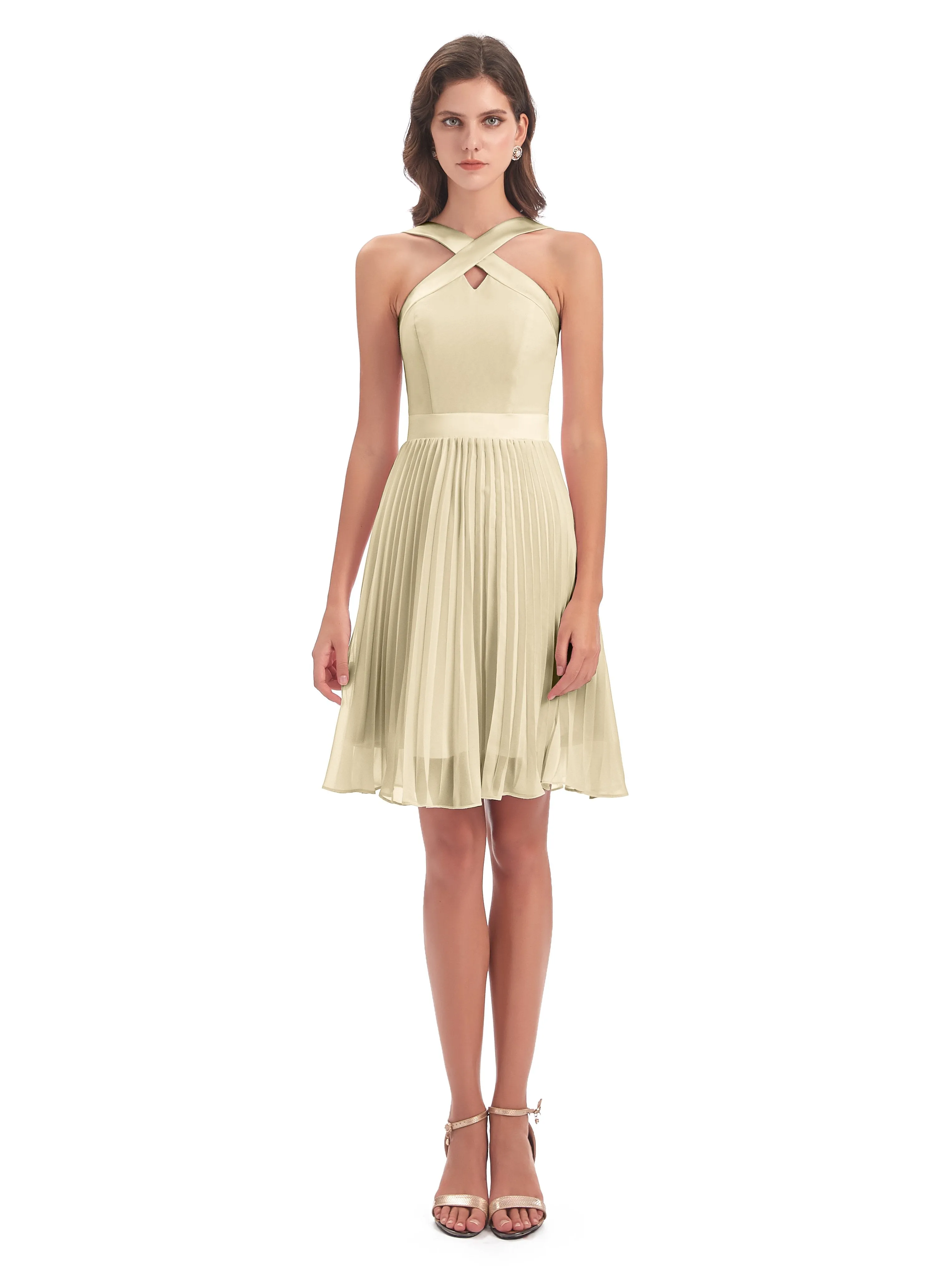 Grace Chiffon Pleated Short Bridesmaid Dresses