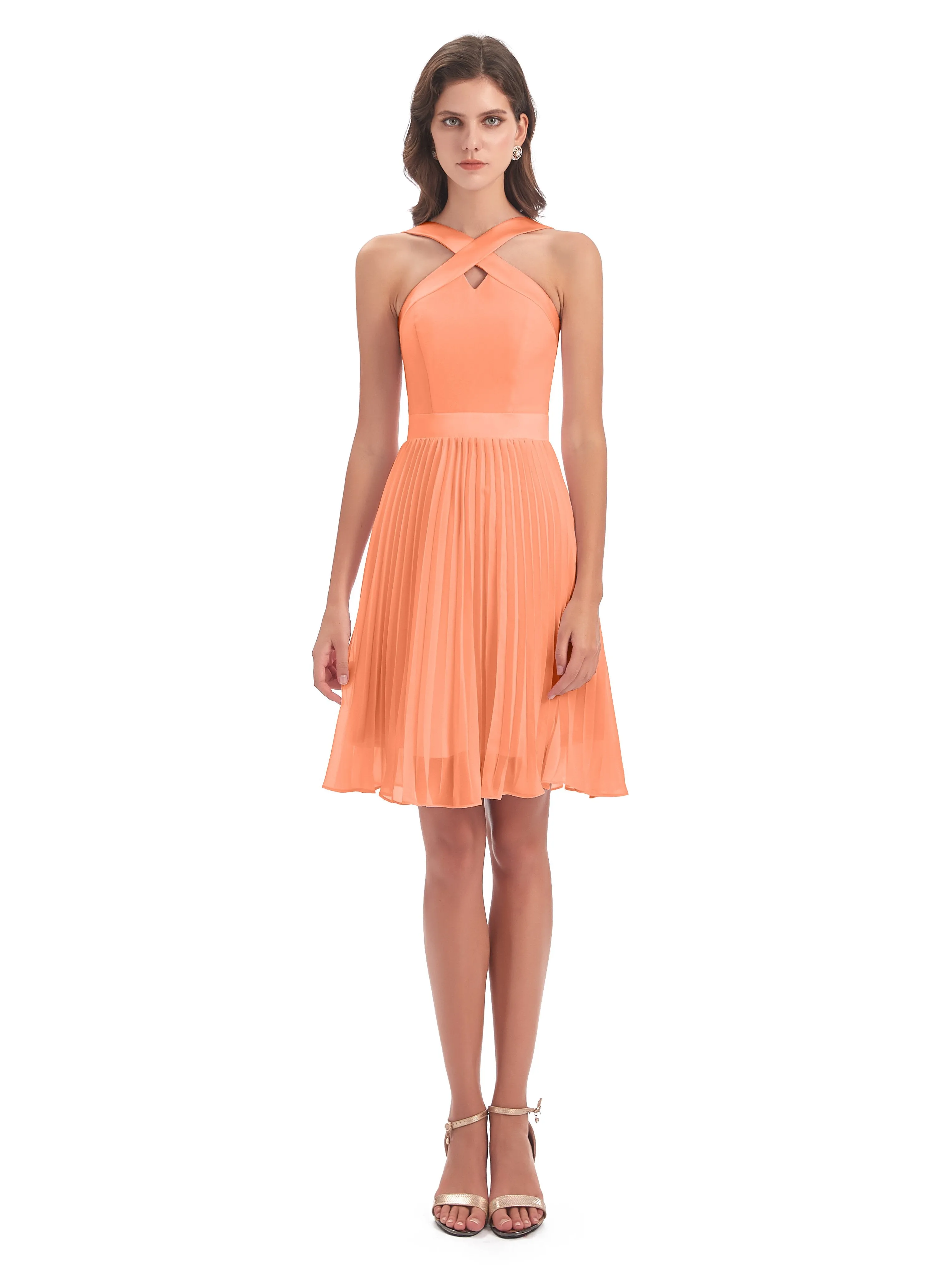 Grace Chiffon Pleated Short Bridesmaid Dresses