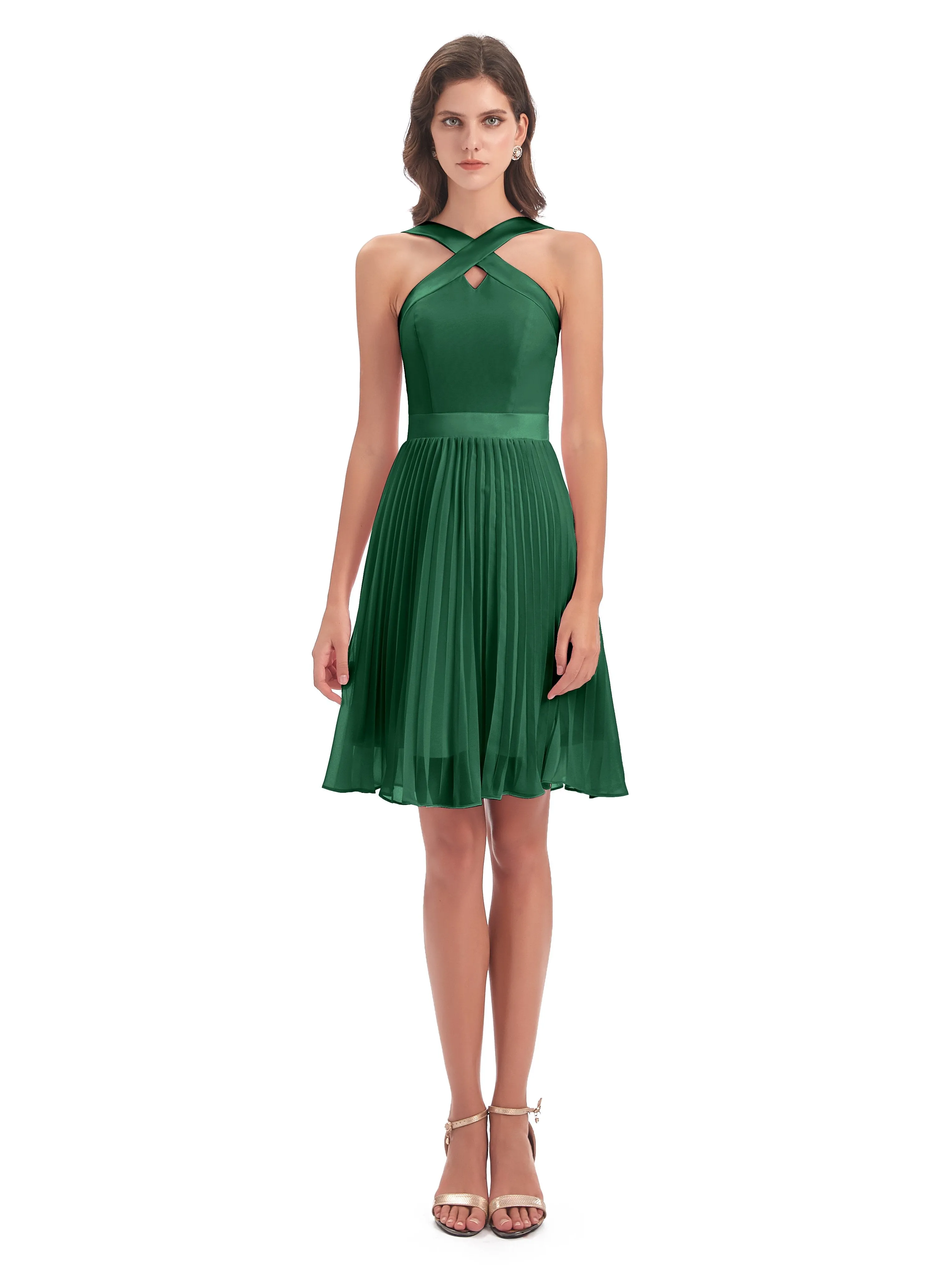 Grace Chiffon Pleated Short Bridesmaid Dresses