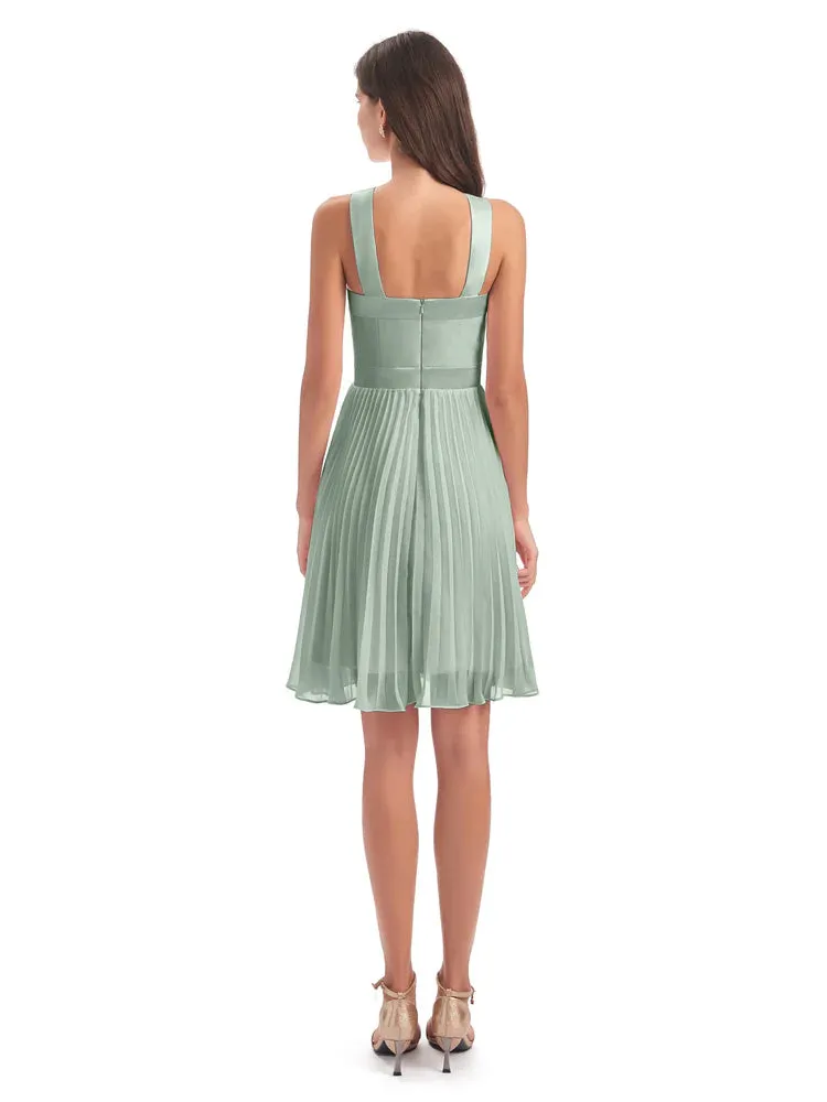 Grace Chiffon Pleated Short Bridesmaid Dresses