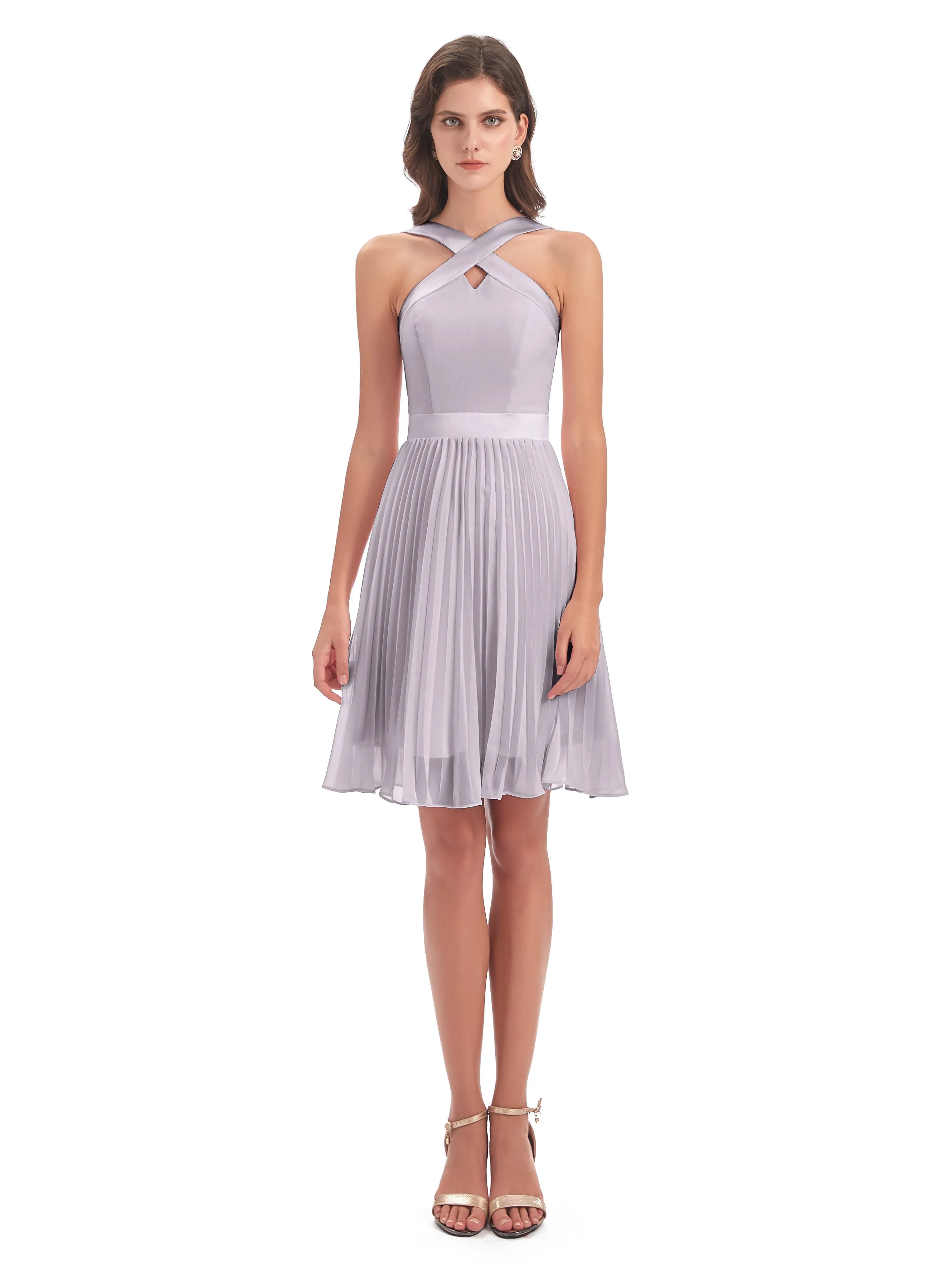 Grace Chiffon Pleated Short Bridesmaid Dresses