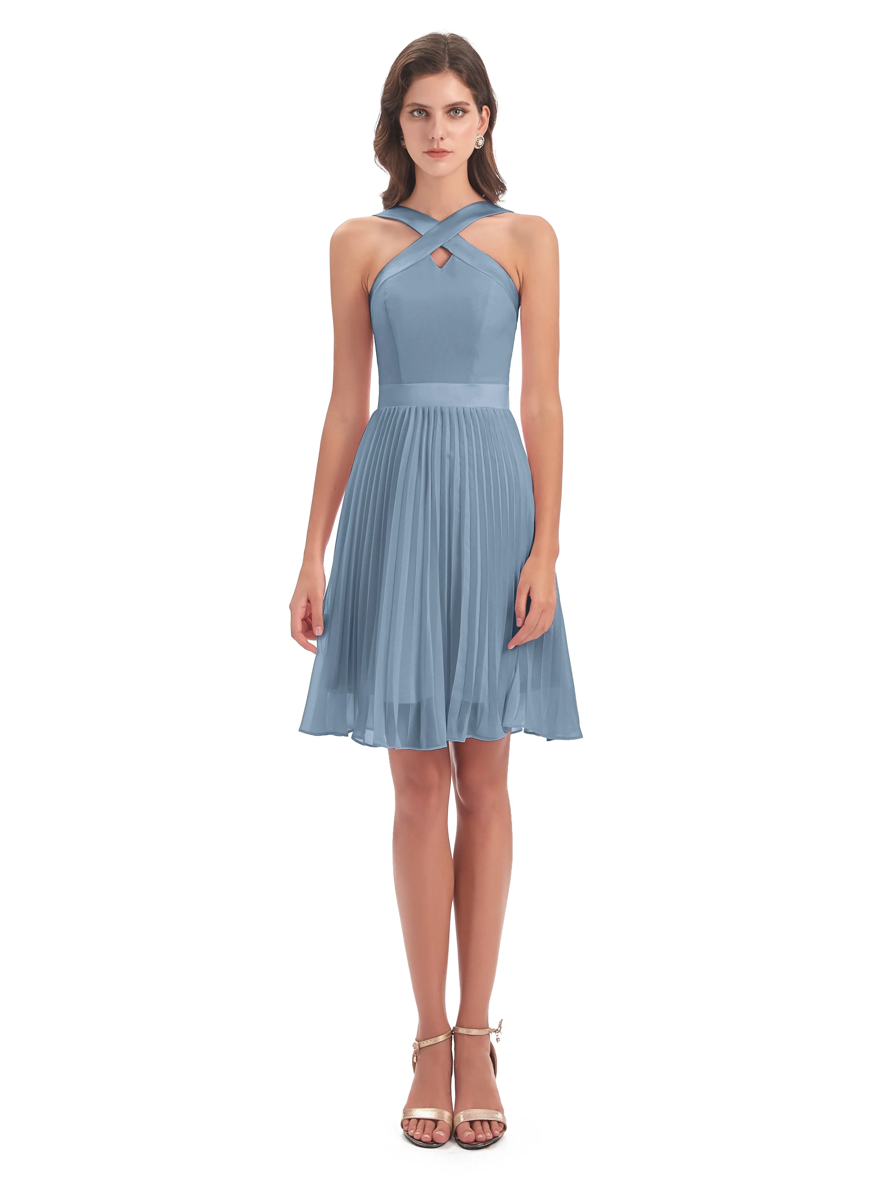 Grace Chiffon Pleated Short Bridesmaid Dresses