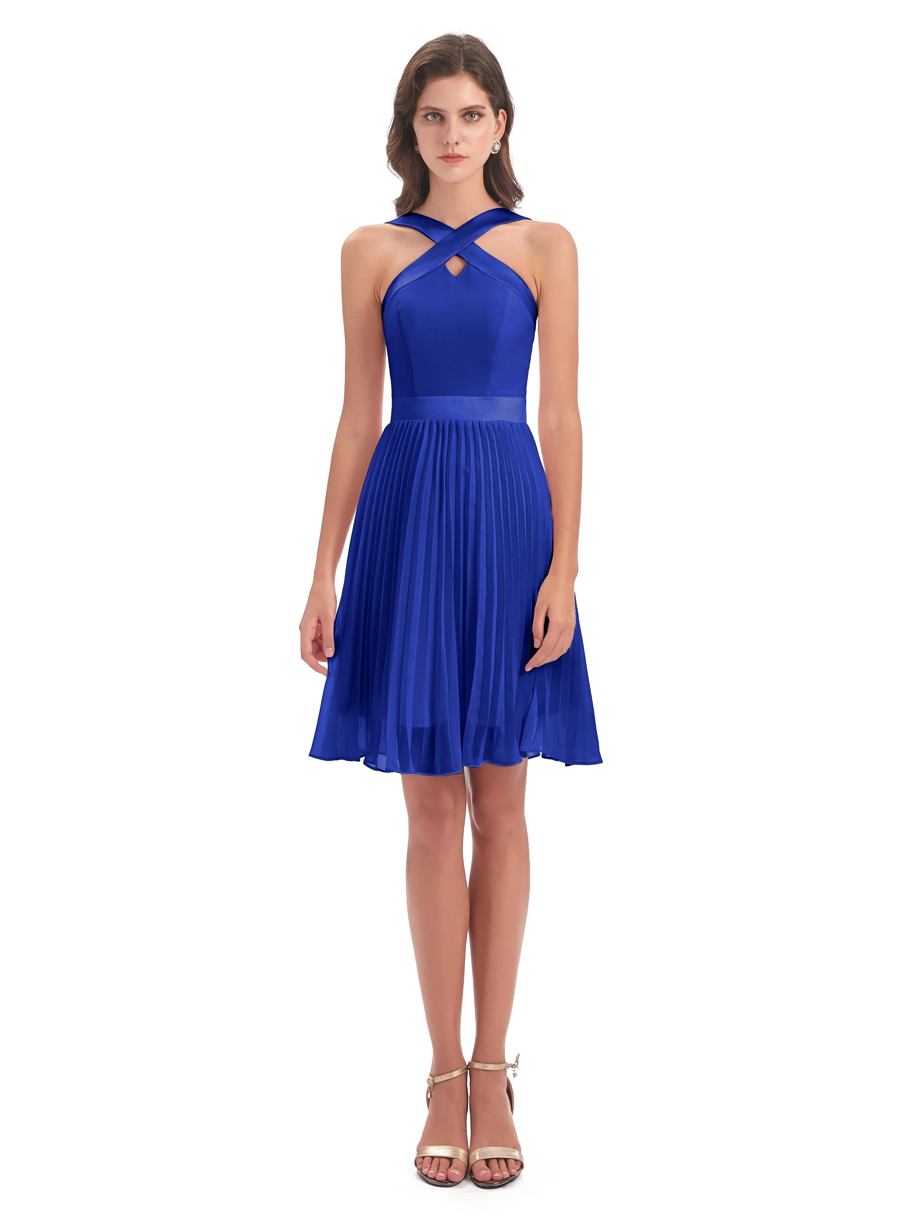 Grace Chiffon Pleated Short Bridesmaid Dresses