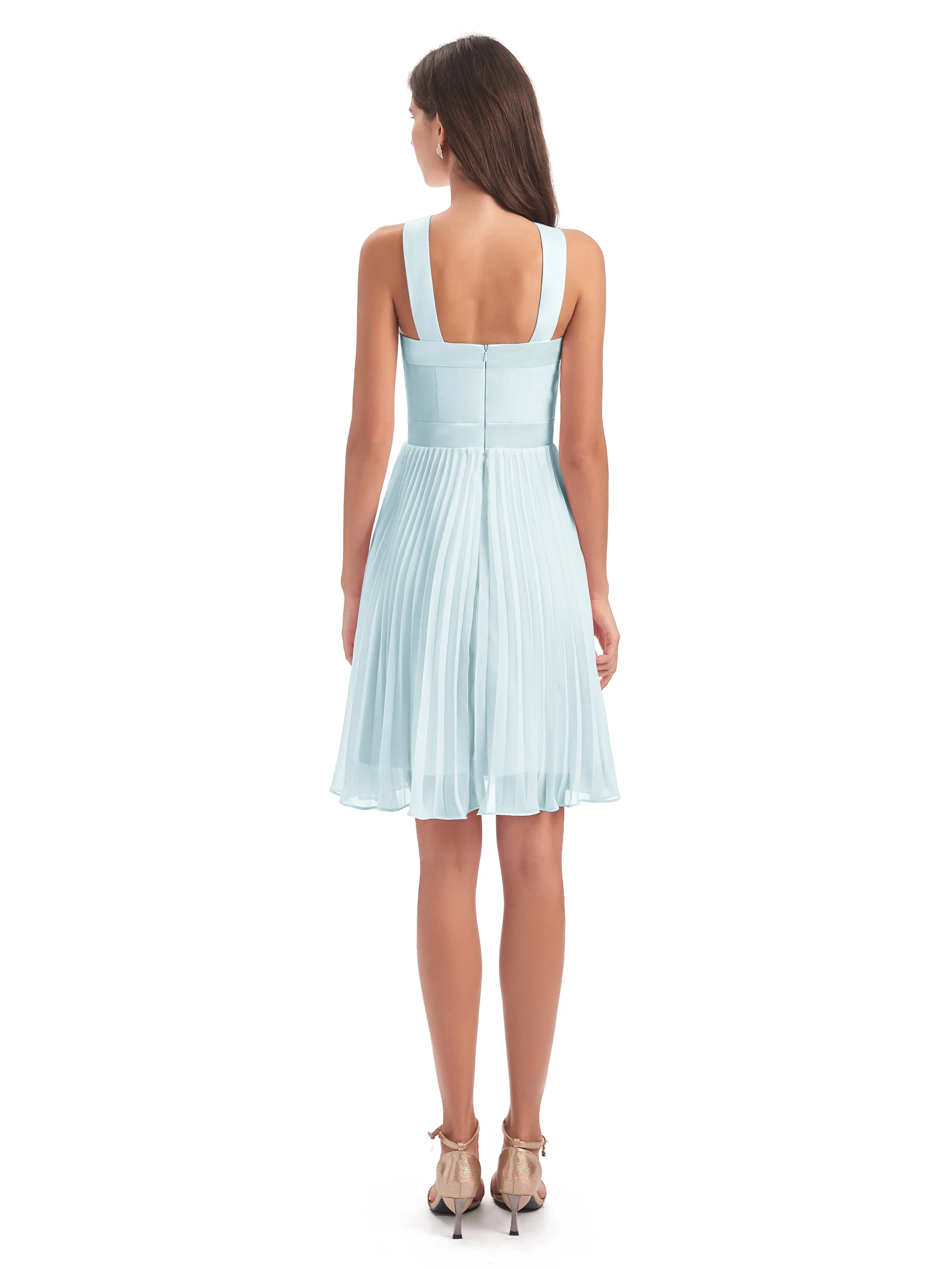 Grace Chiffon Pleated Short Bridesmaid Dresses