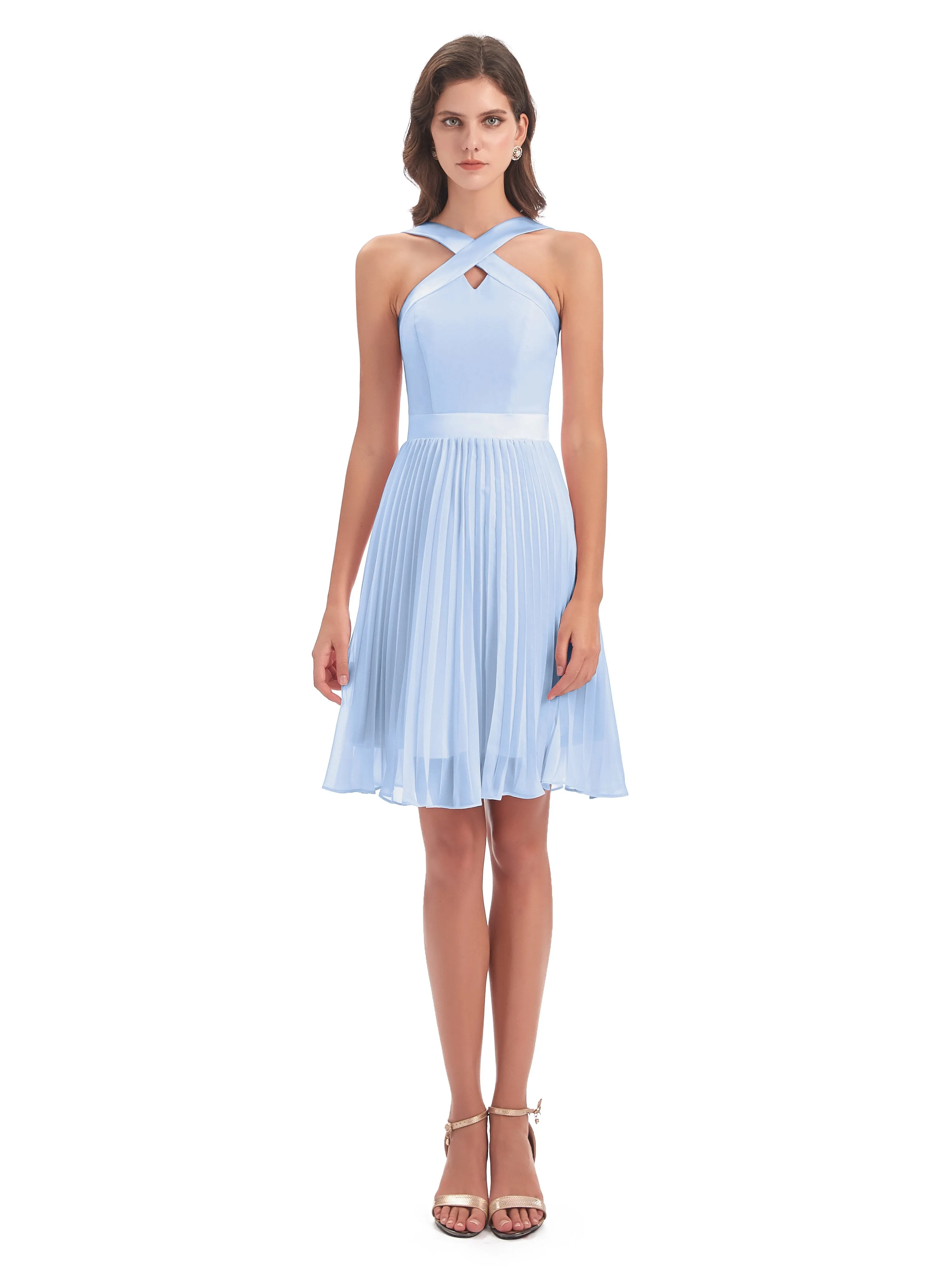 Grace Chiffon Pleated Short Bridesmaid Dresses