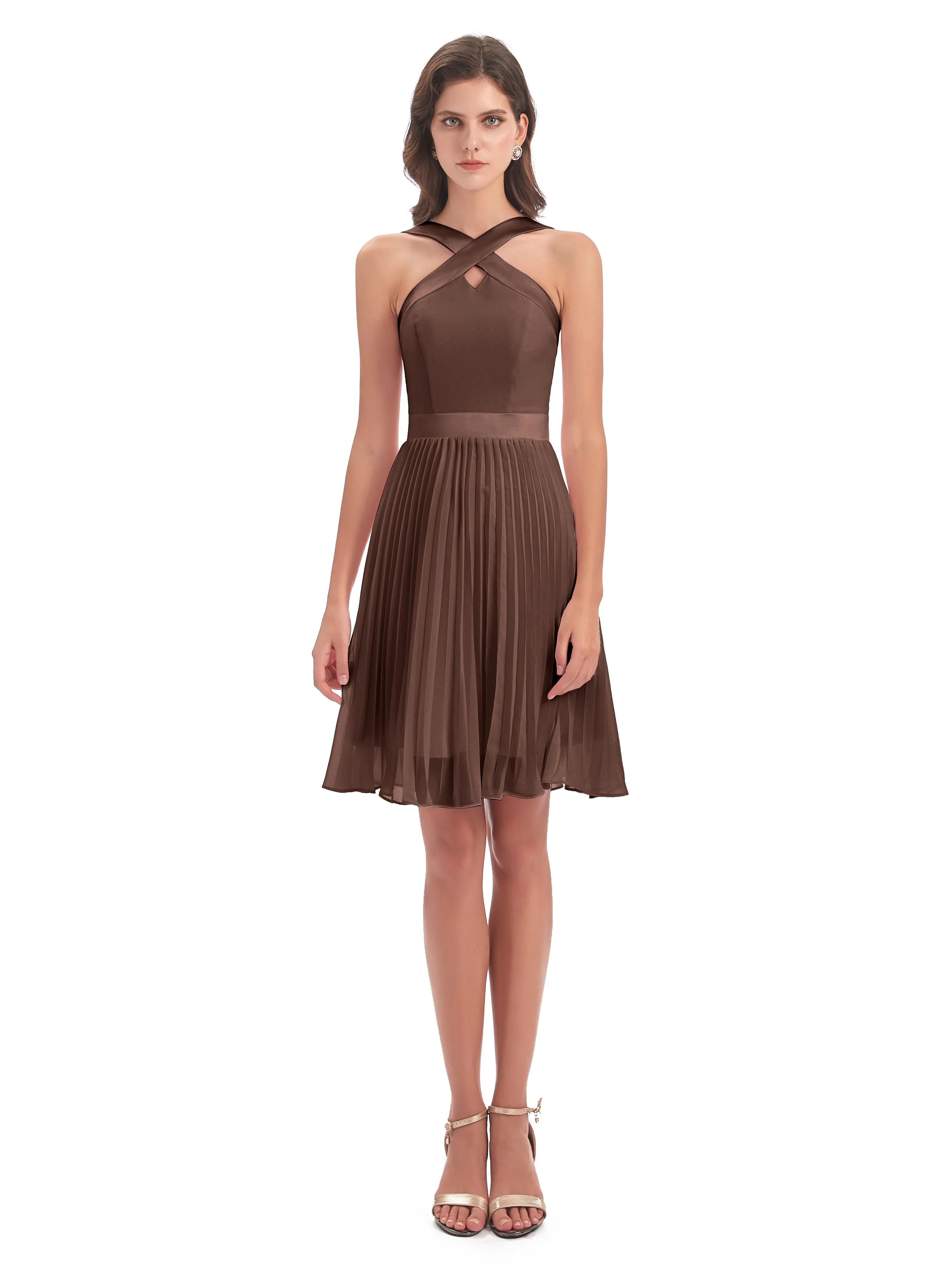 Grace Chiffon Pleated Short Bridesmaid Dresses