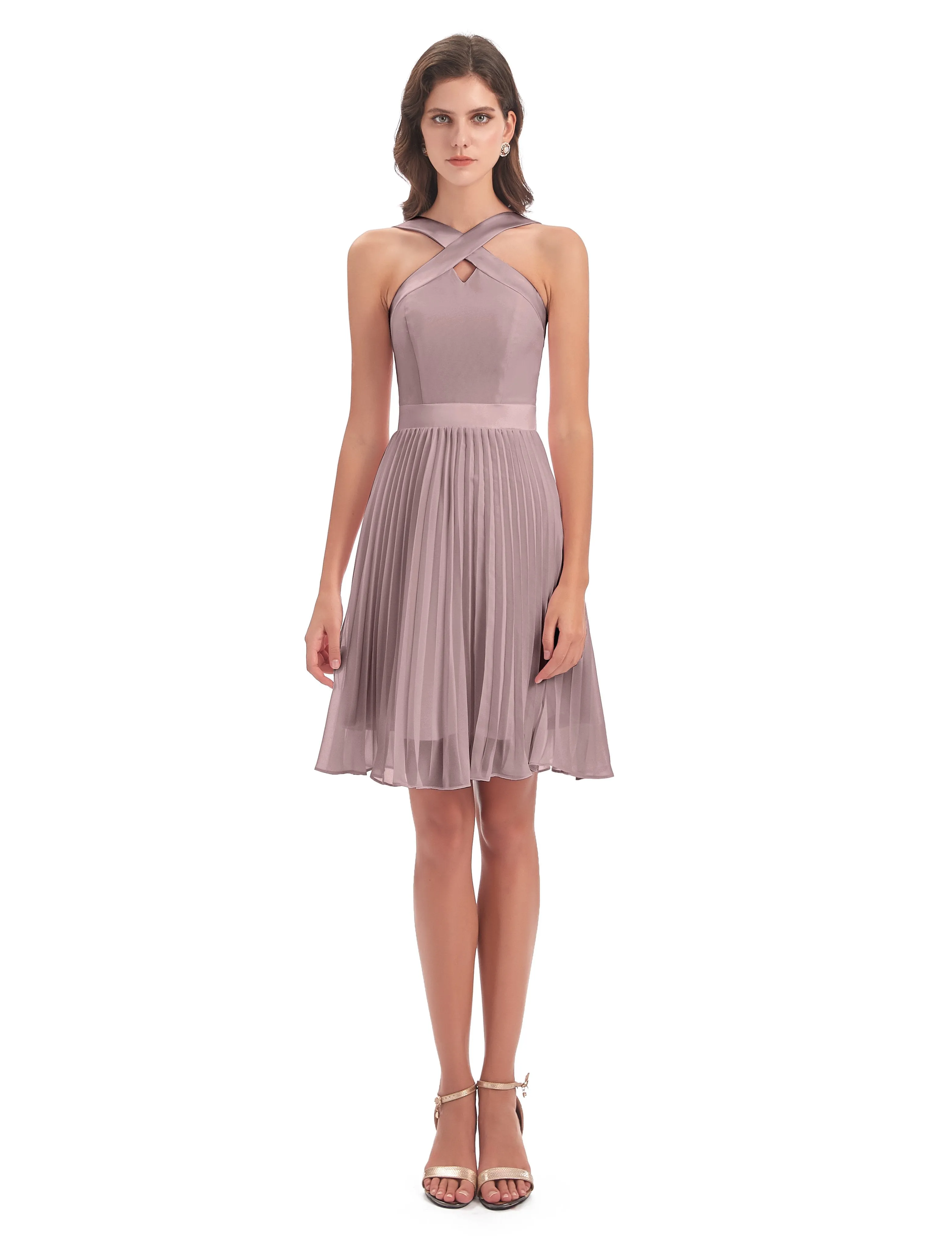 Grace Chiffon Pleated Short Bridesmaid Dresses