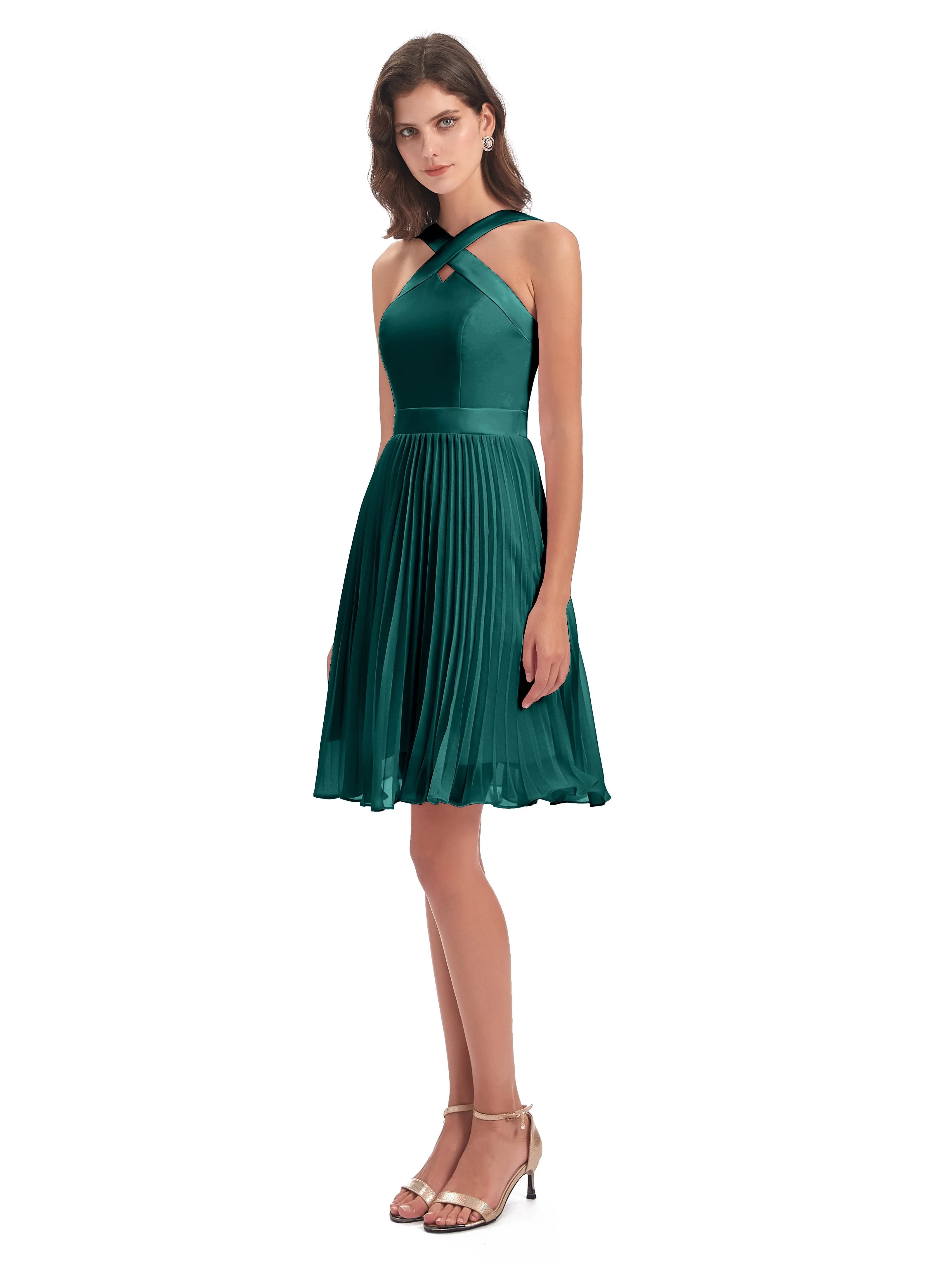 Grace Chiffon Pleated Short Bridesmaid Dresses