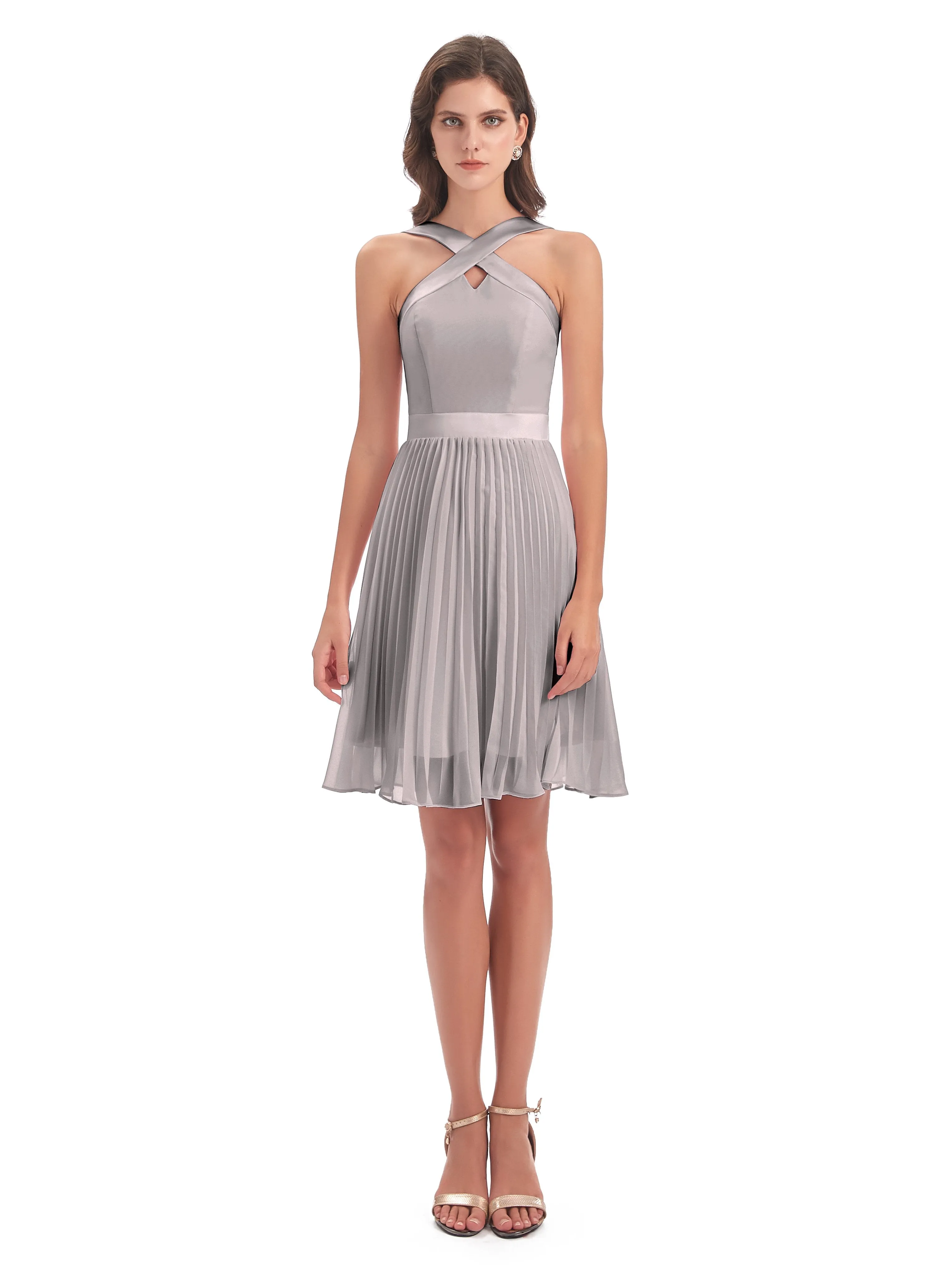 Grace Chiffon Pleated Short Bridesmaid Dresses