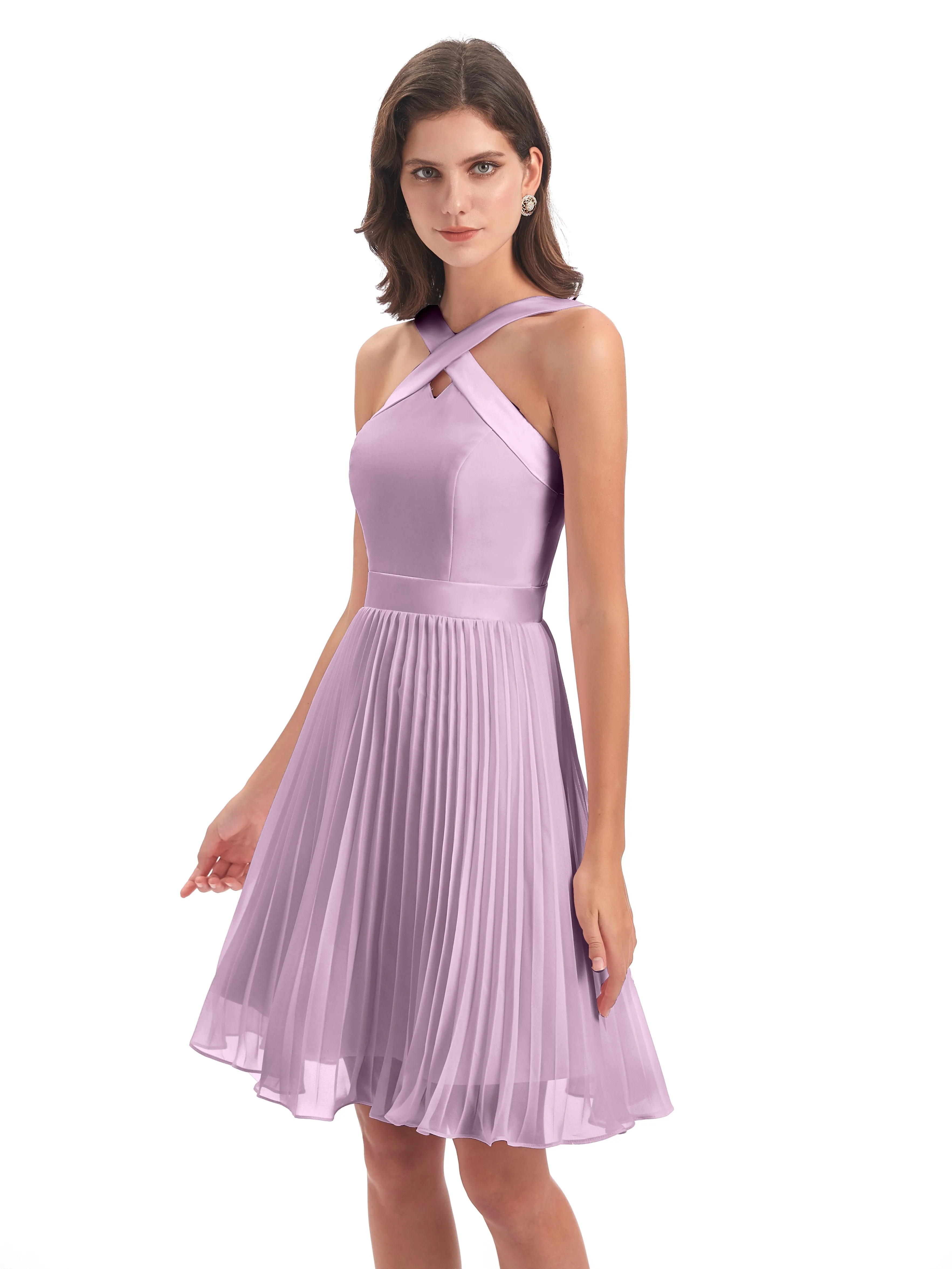 Grace Chiffon Pleated Short Bridesmaid Dresses