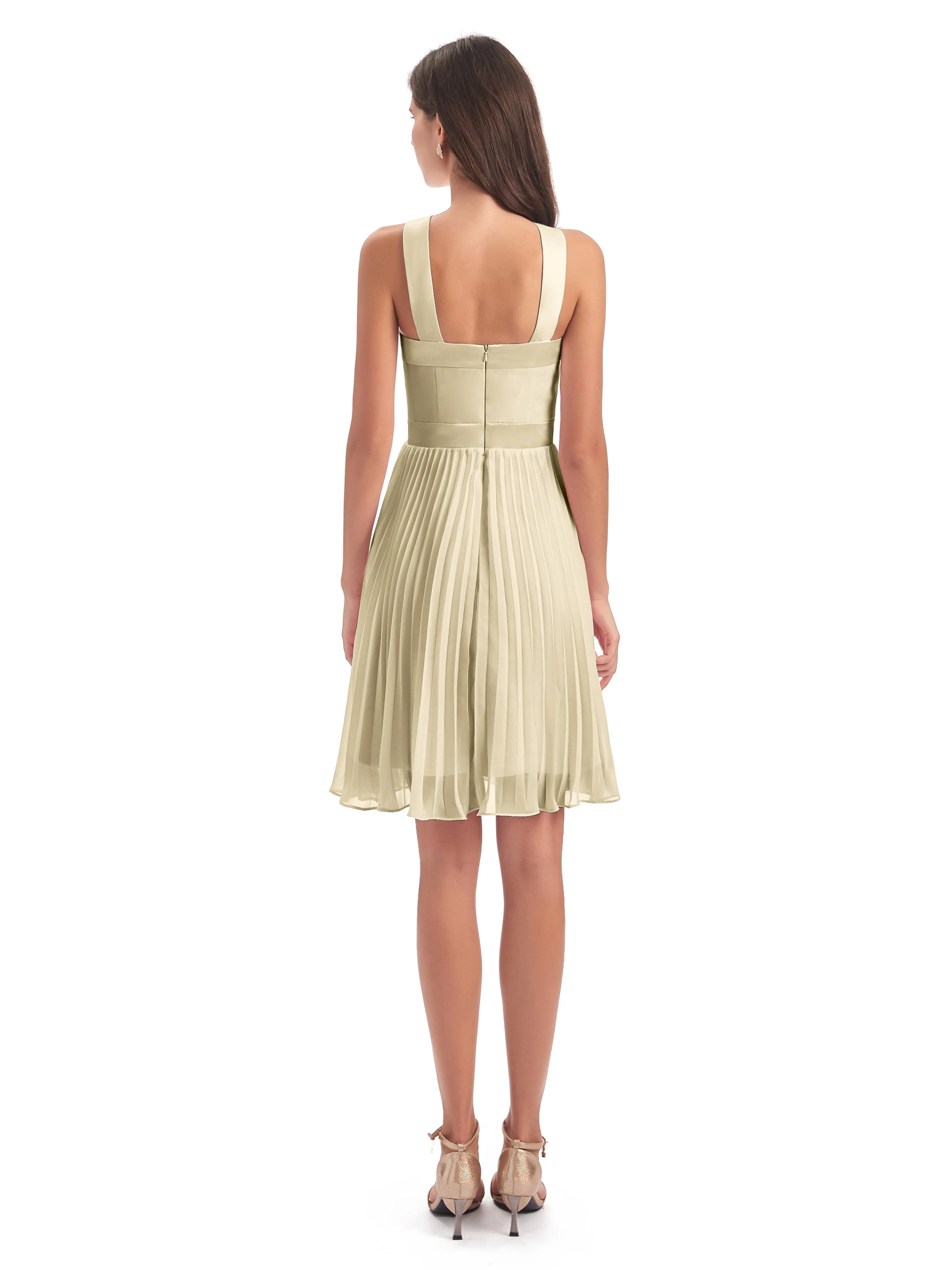 Grace Chiffon Pleated Short Bridesmaid Dresses